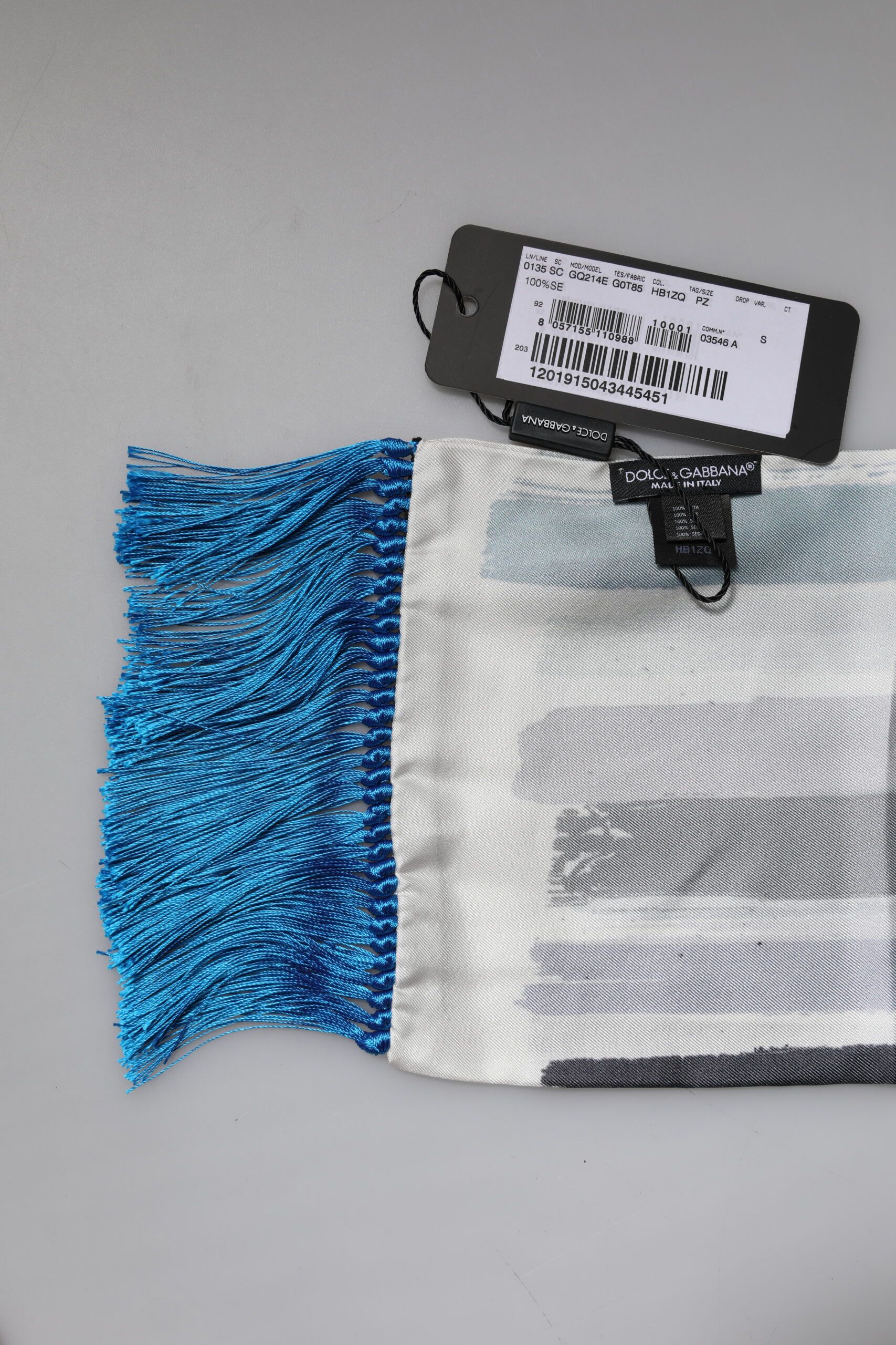 Stripes Silk Fringes Neck Foulard Men's Scarf - Dolce & Gabbana - Modalova