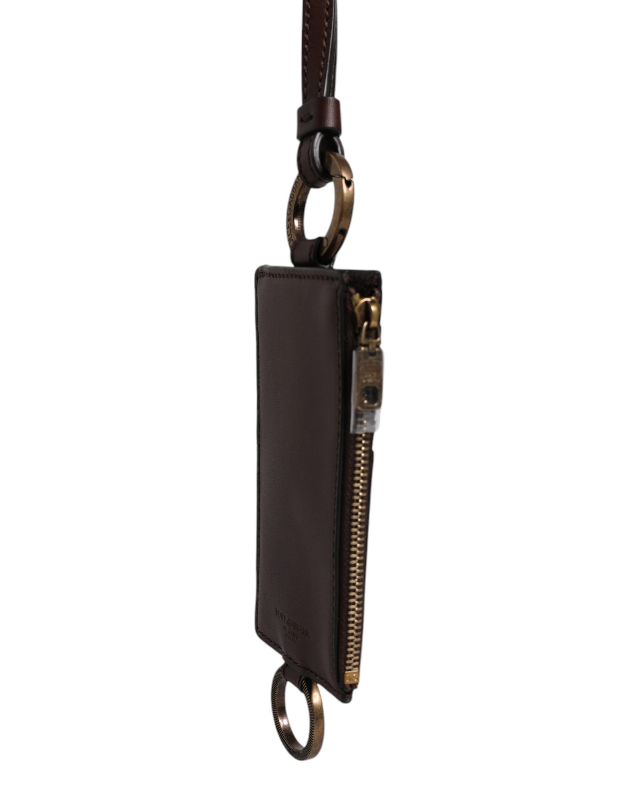 Calf Leather Lanyard Logo Card Holder Men's Wallet - Dolce & Gabbana - Modalova