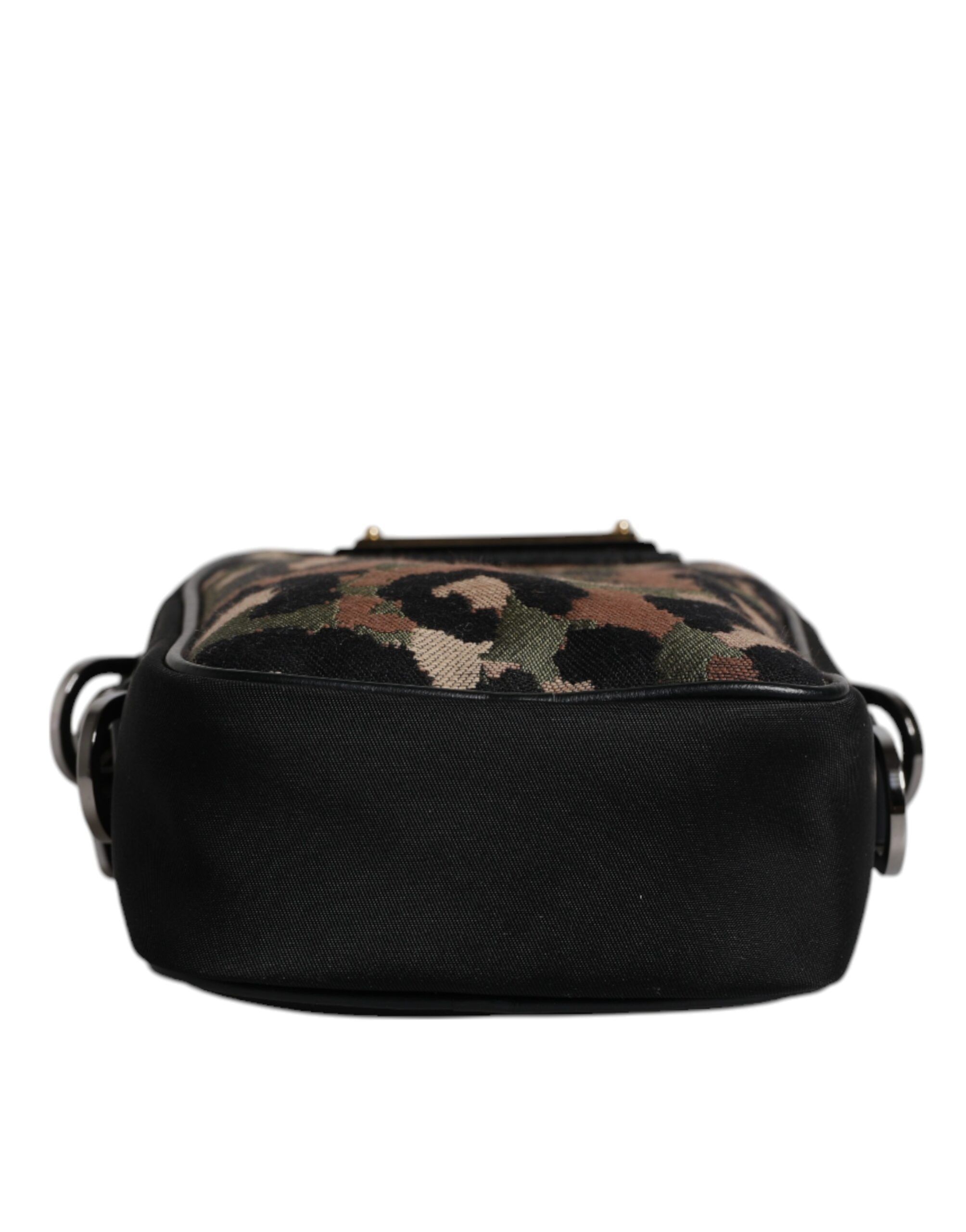 Leopard Jacquard Logo Plaque Neck Strap Men's Bag - Dolce & Gabbana - Modalova