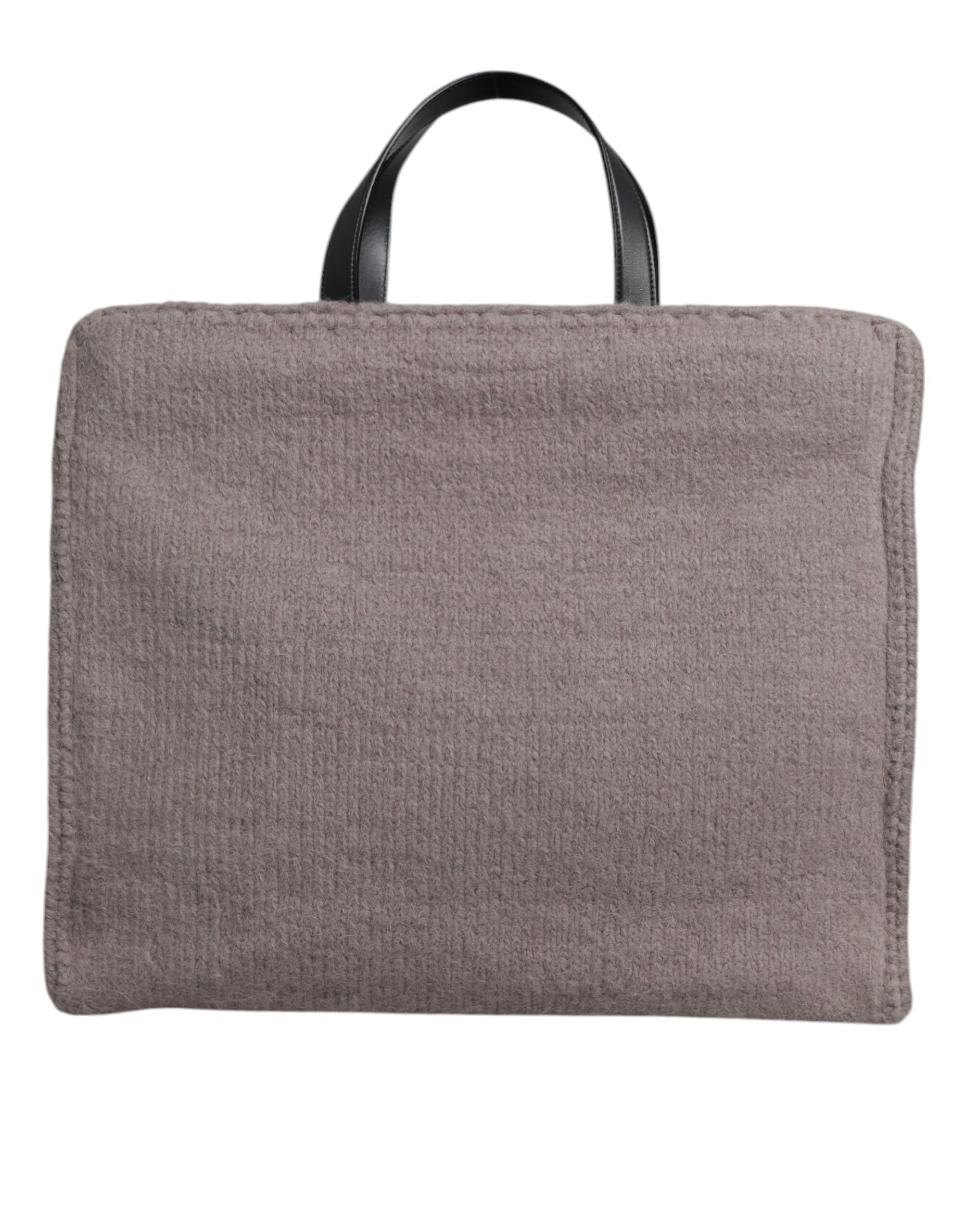 Grey Alpaca Wool Logo Plaque Tote Shoulder Men's Bag - Dolce & Gabbana - Modalova