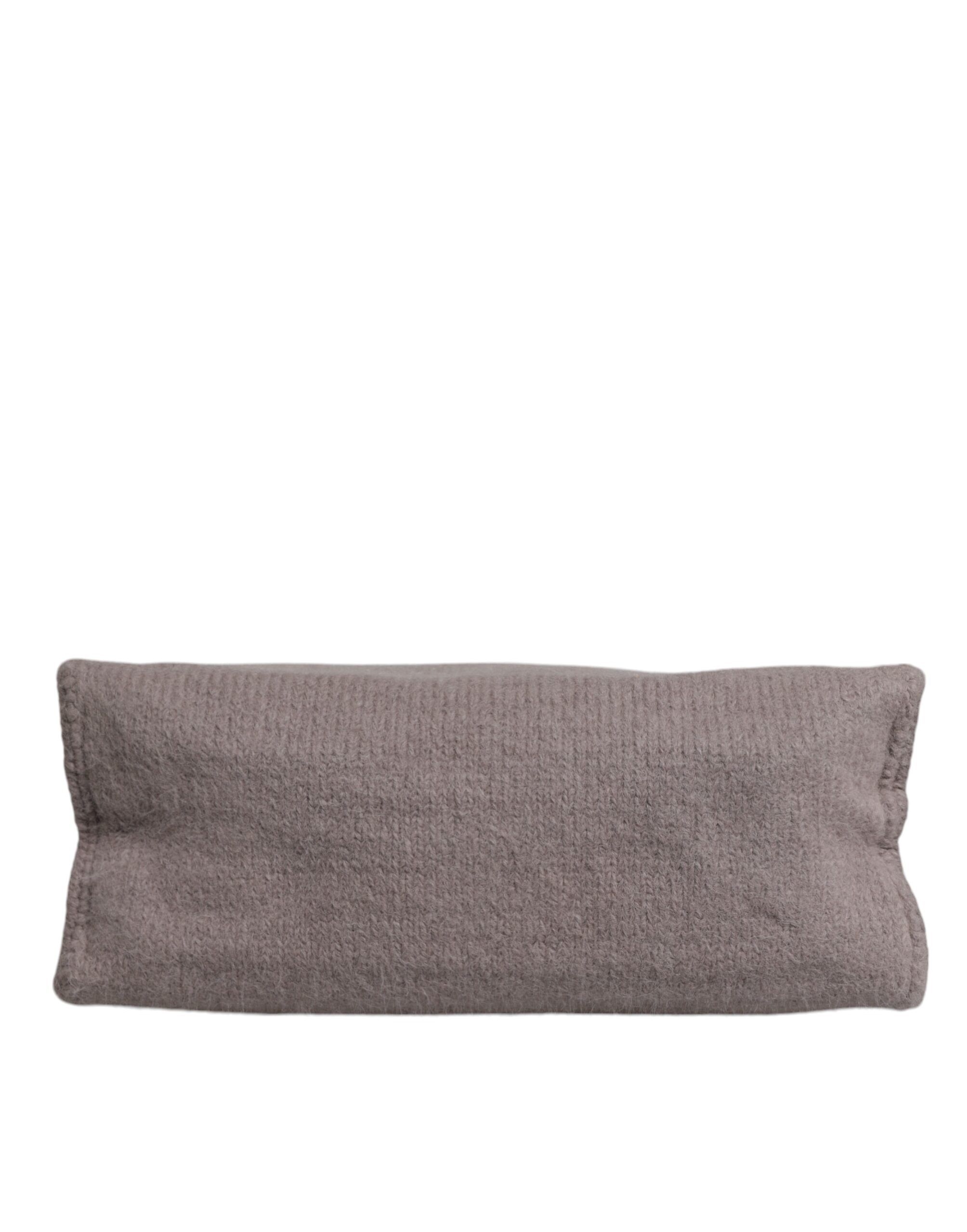 Grey Alpaca Wool Logo Plaque Tote Shoulder Men's Bag - Dolce & Gabbana - Modalova