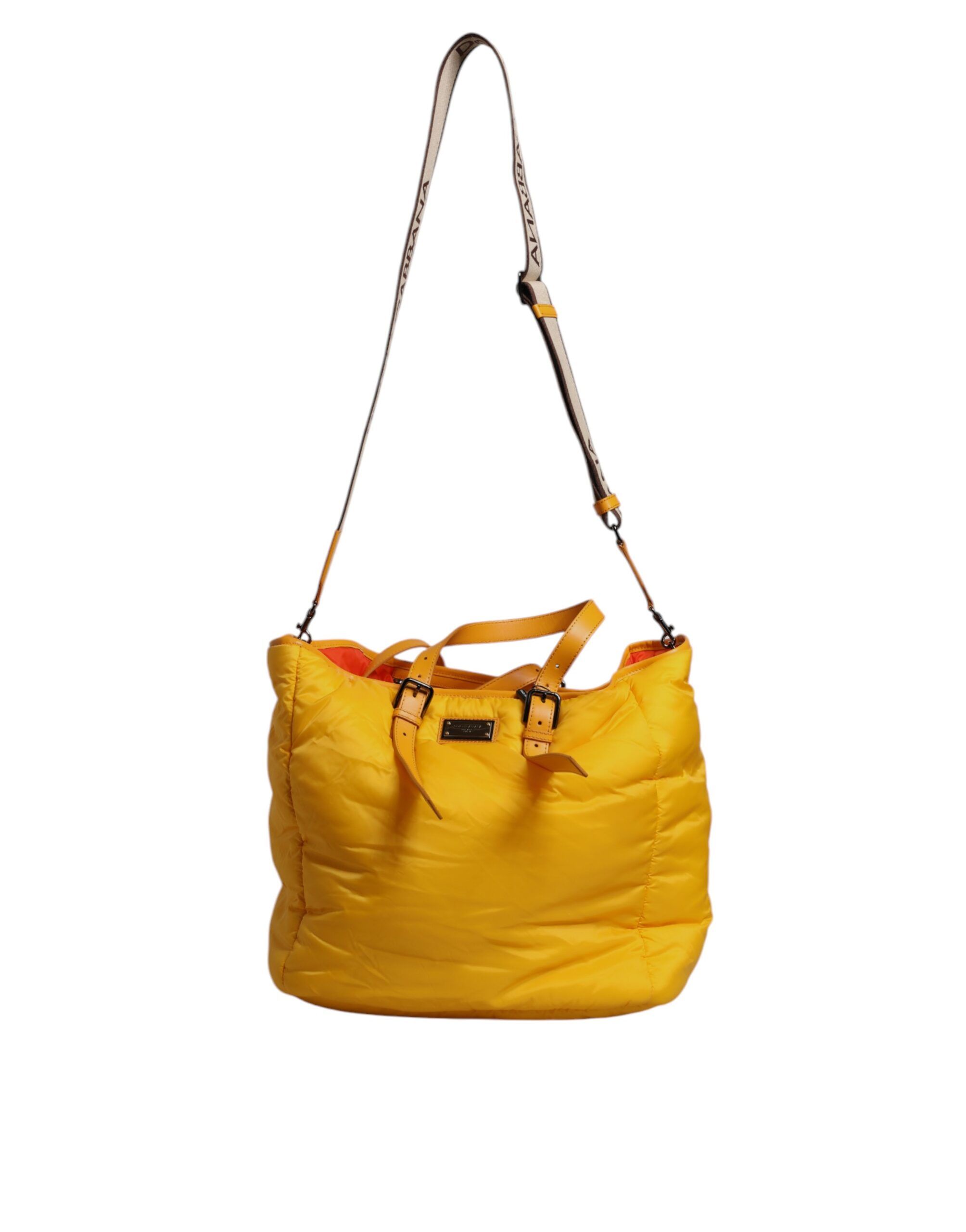 Orange Nylon Logo Plaque Hand Shoulder Duffle Men's Bag - Dolce & Gabbana - Modalova