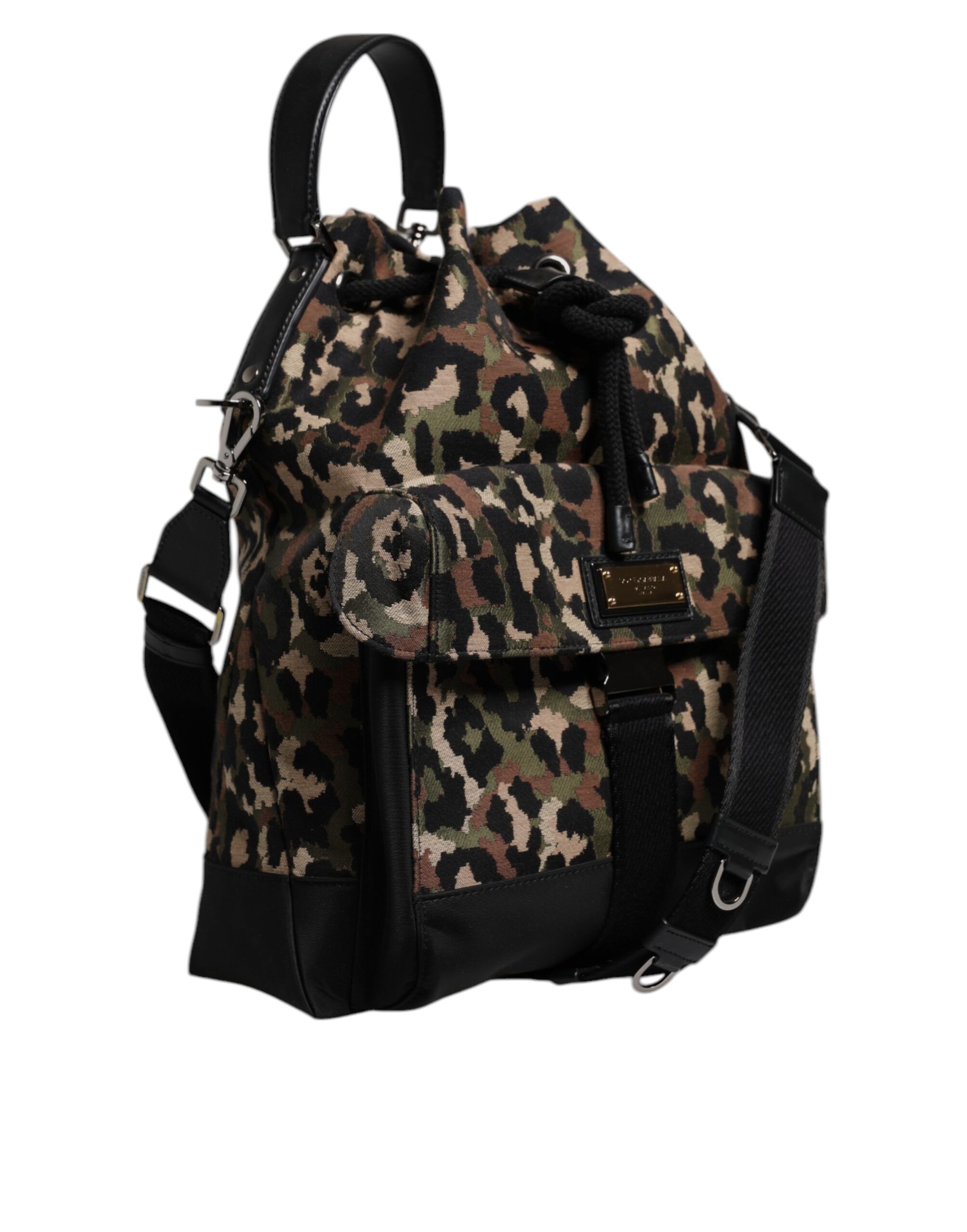 Leopard Cotton Shoulder Bucket Men's Bag - Dolce & Gabbana - Modalova