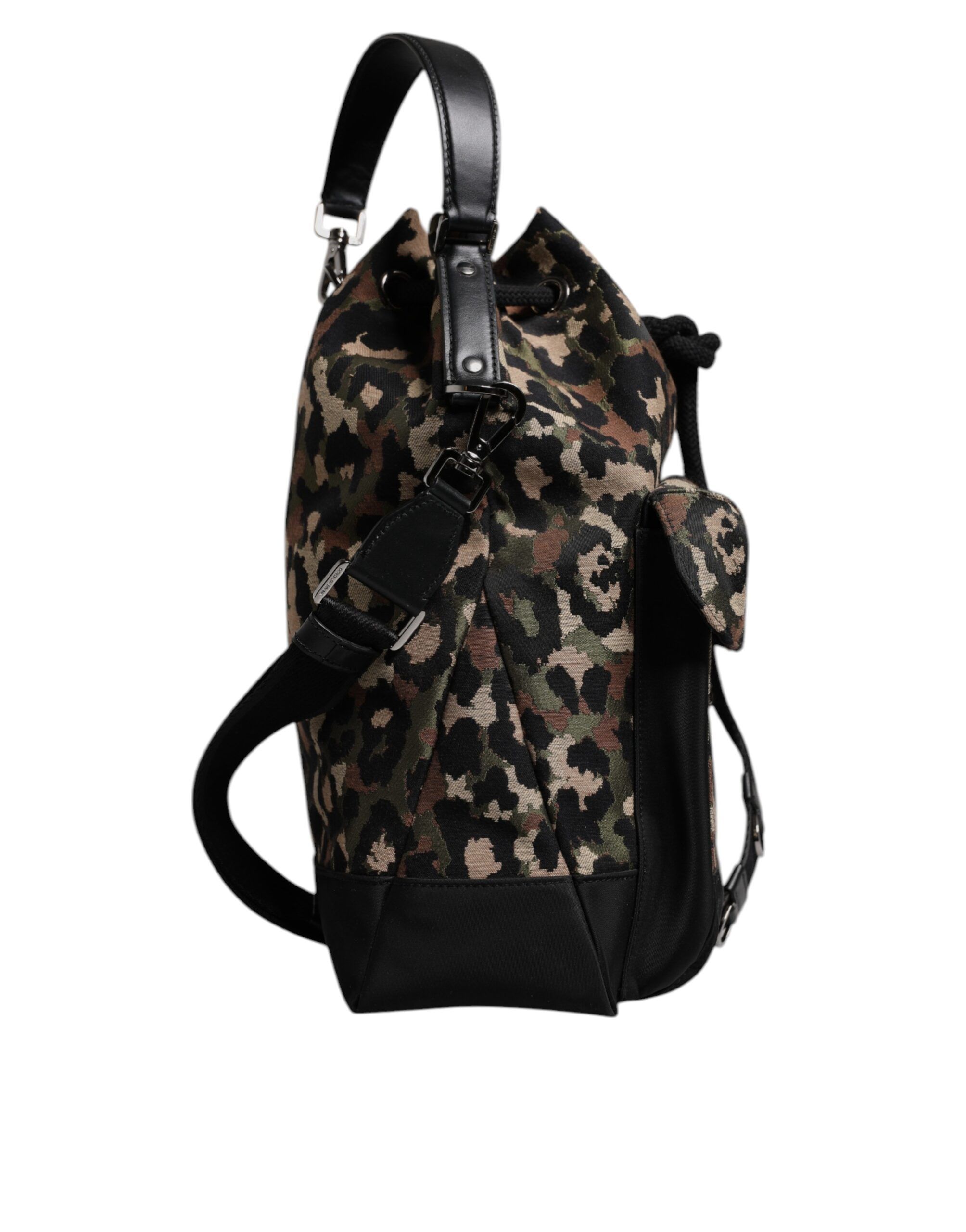 Leopard Cotton Shoulder Bucket Men's Bag - Dolce & Gabbana - Modalova