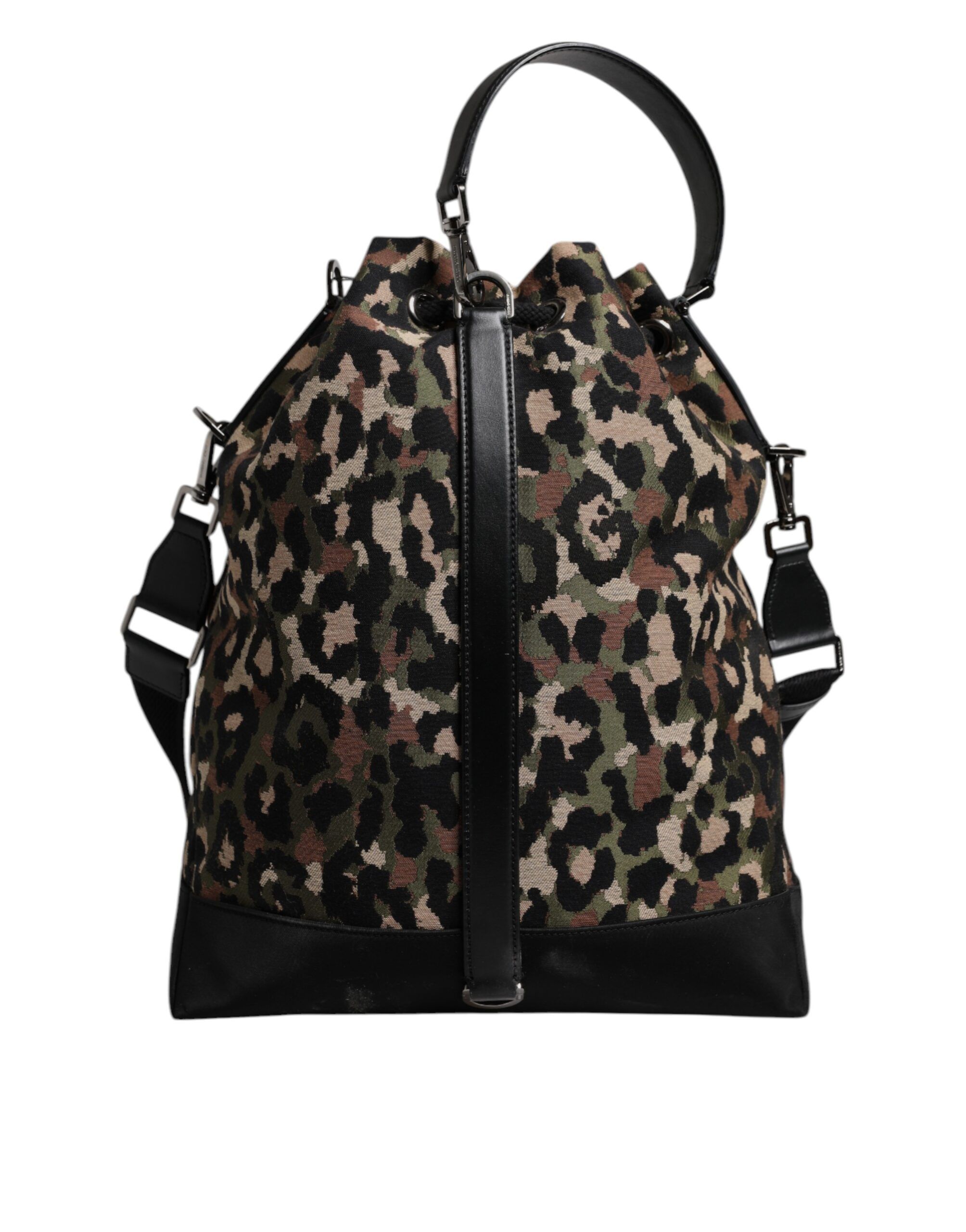 Leopard Cotton Shoulder Bucket Men's Bag - Dolce & Gabbana - Modalova
