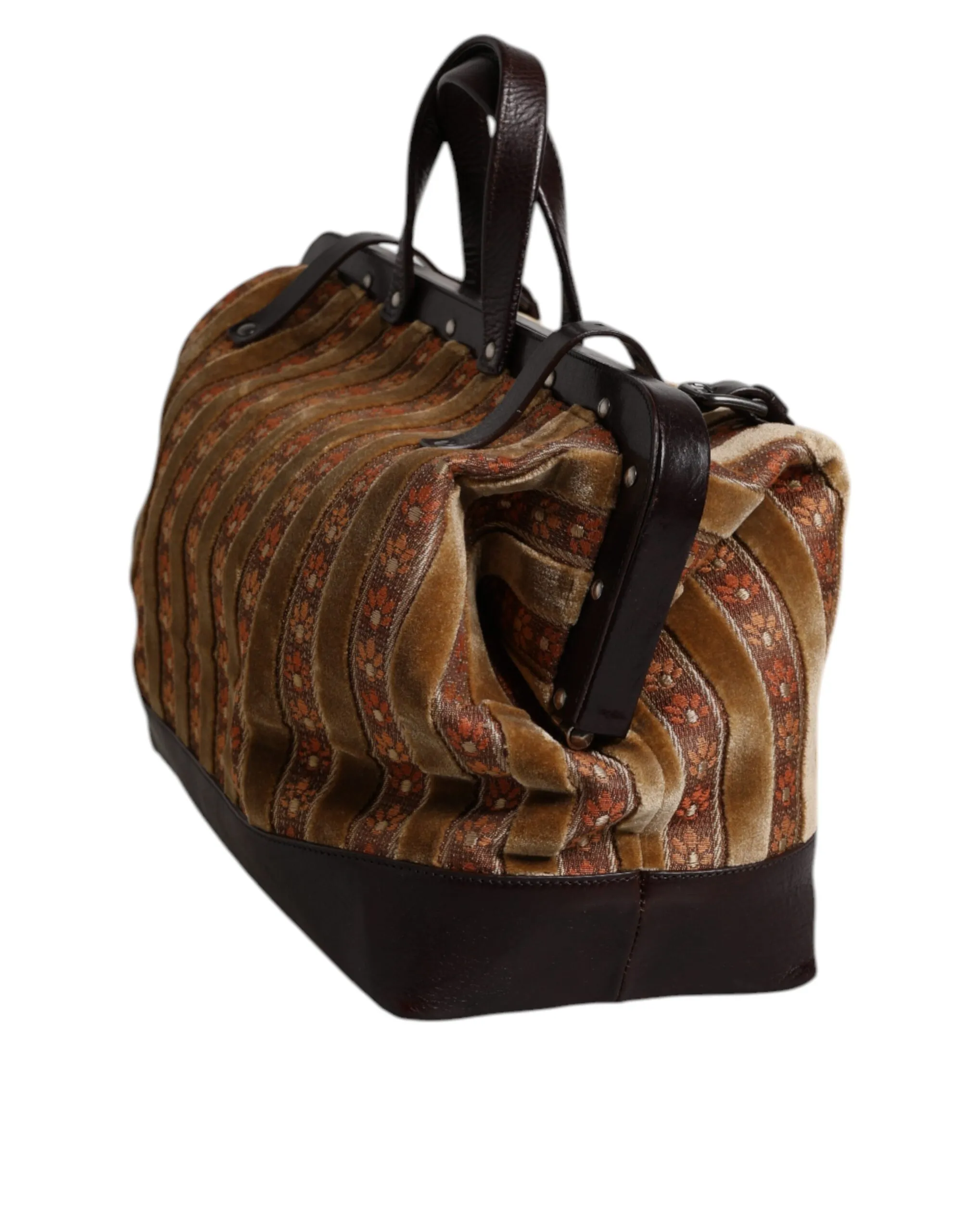 Maroon Velvet Leather Jacquard Travel HandMen's Men's Bag (Pre-Owned) - Dolce & Gabbana - Modalova