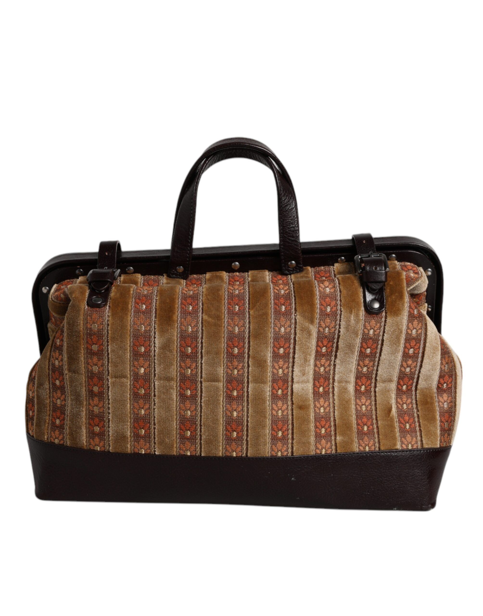 Maroon Velvet Leather Jacquard Travel HandMen's Men's Bag (Pre-Owned) - Dolce & Gabbana - Modalova