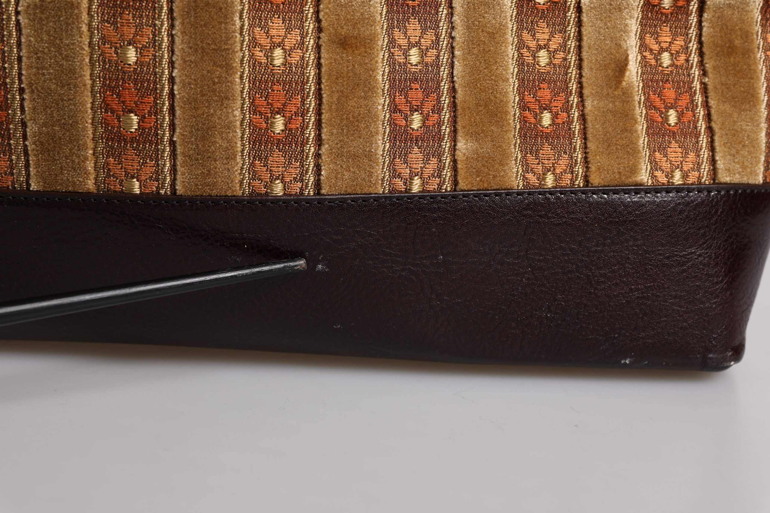 Maroon Velvet Leather Jacquard Travel HandMen's Men's Bag (Pre-Owned) - Dolce & Gabbana - Modalova