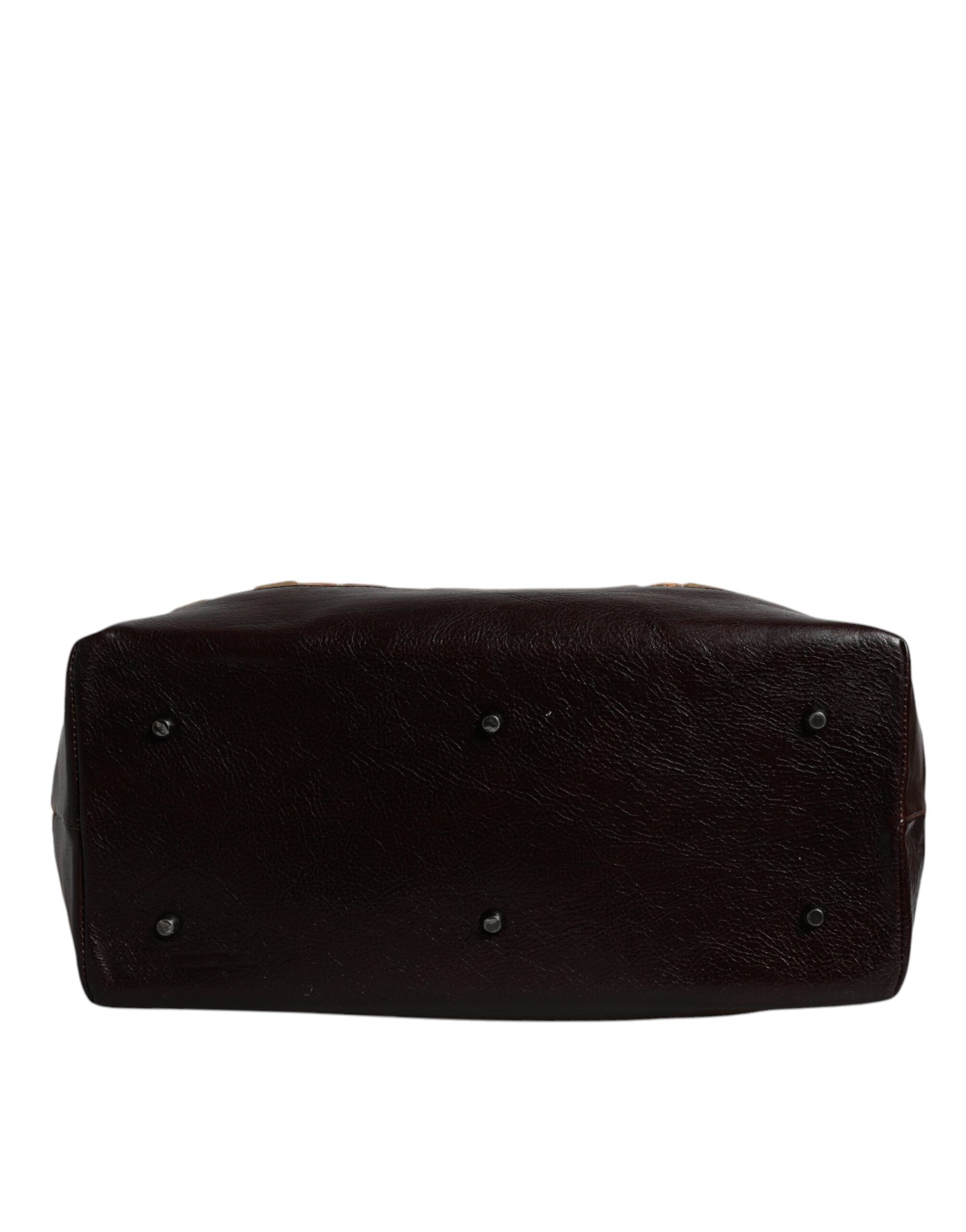 Maroon Velvet Leather Jacquard Travel HandMen's Men's Bag (Pre-Owned) - Dolce & Gabbana - Modalova
