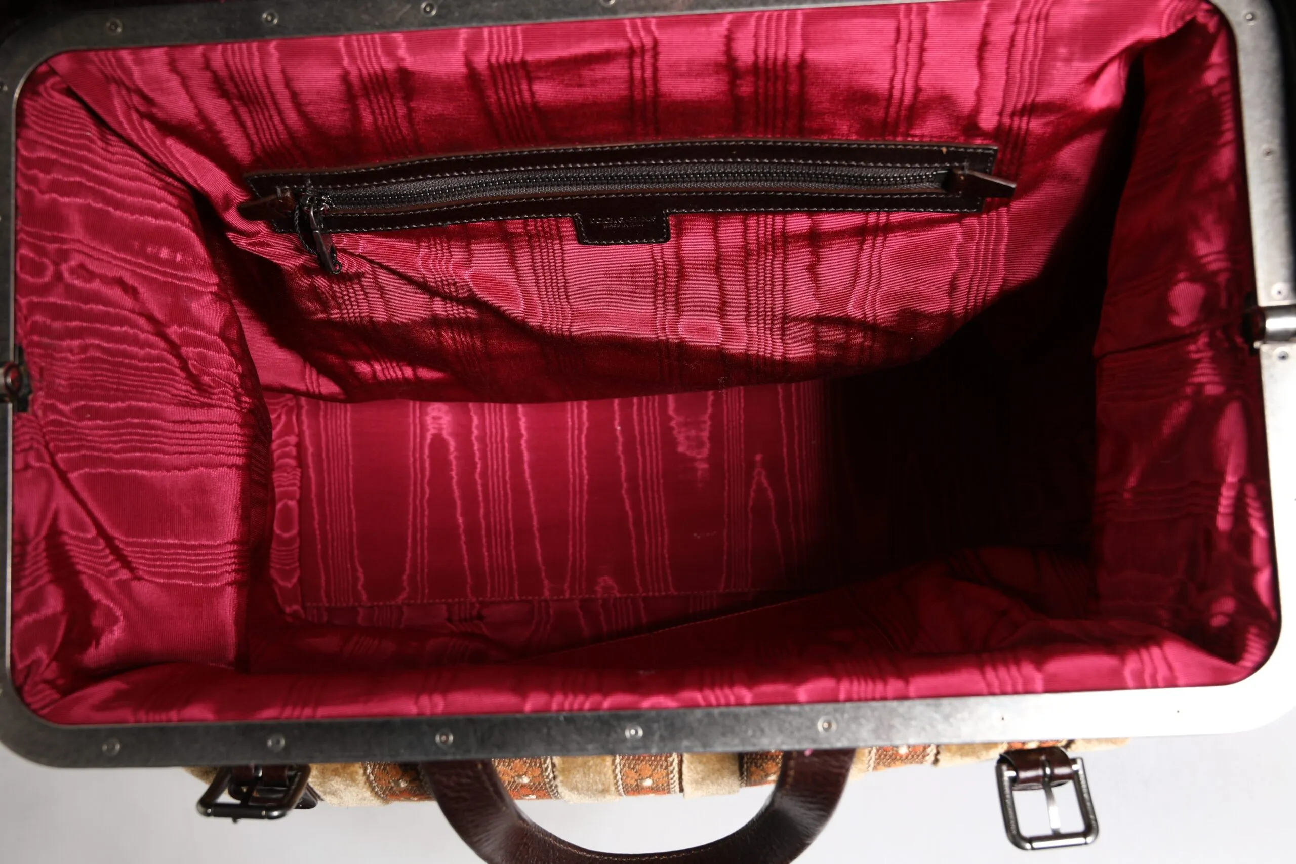 Maroon Velvet Leather Jacquard Travel HandMen's Men's Bag (Pre-Owned) - Dolce & Gabbana - Modalova
