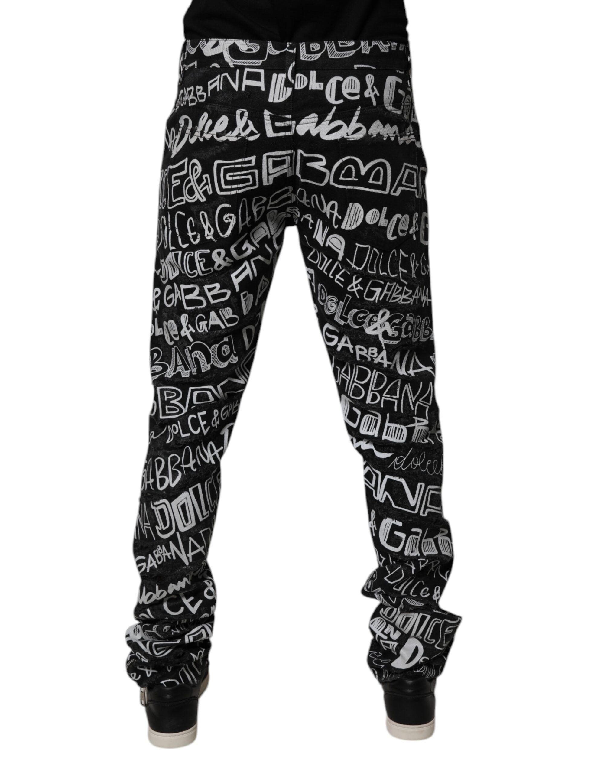Cotton Logo Print Straight Denim Men's Jeans - Dolce & Gabbana - Modalova