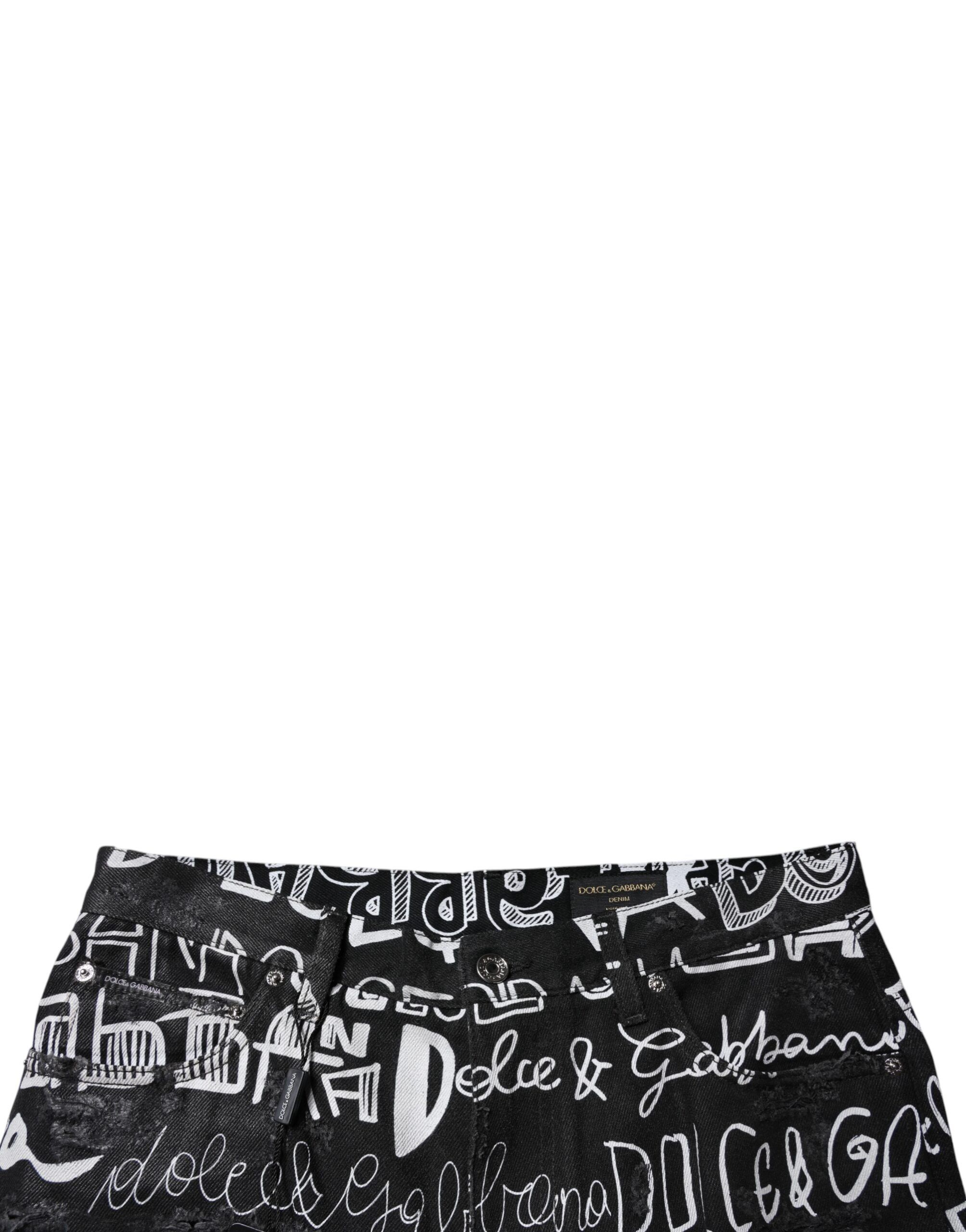 Cotton Logo Print Straight Denim Men's Jeans - Dolce & Gabbana - Modalova