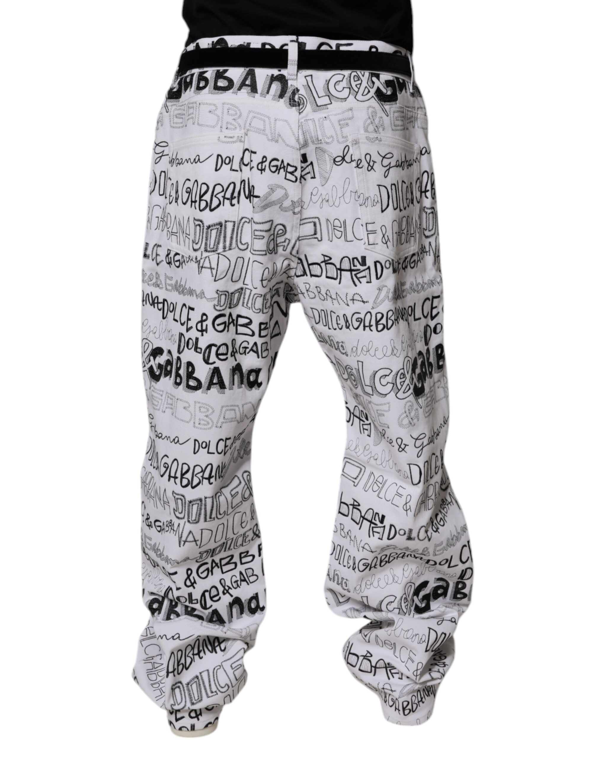 Logo Print Straight Men Denim Men's Jeans - Dolce & Gabbana - Modalova