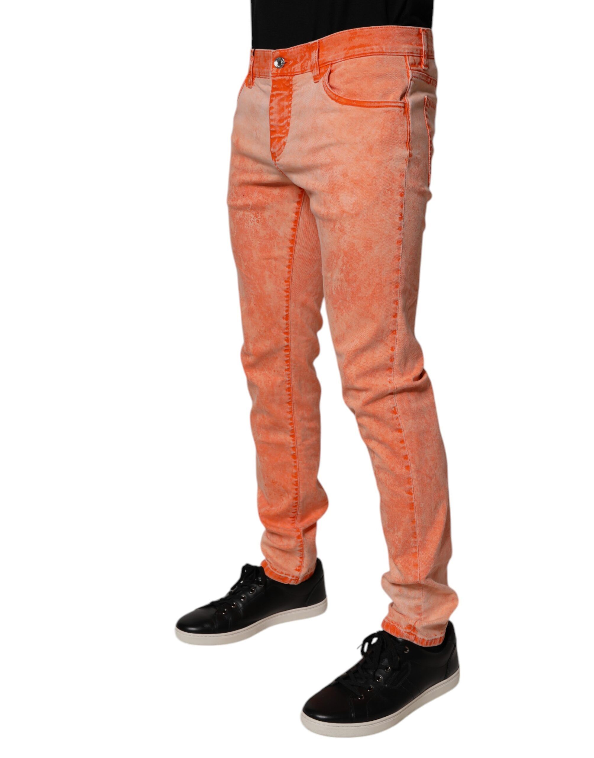 Tie Dye Cotton Skinny Men Denim Men's Jeans - Dolce & Gabbana - Modalova