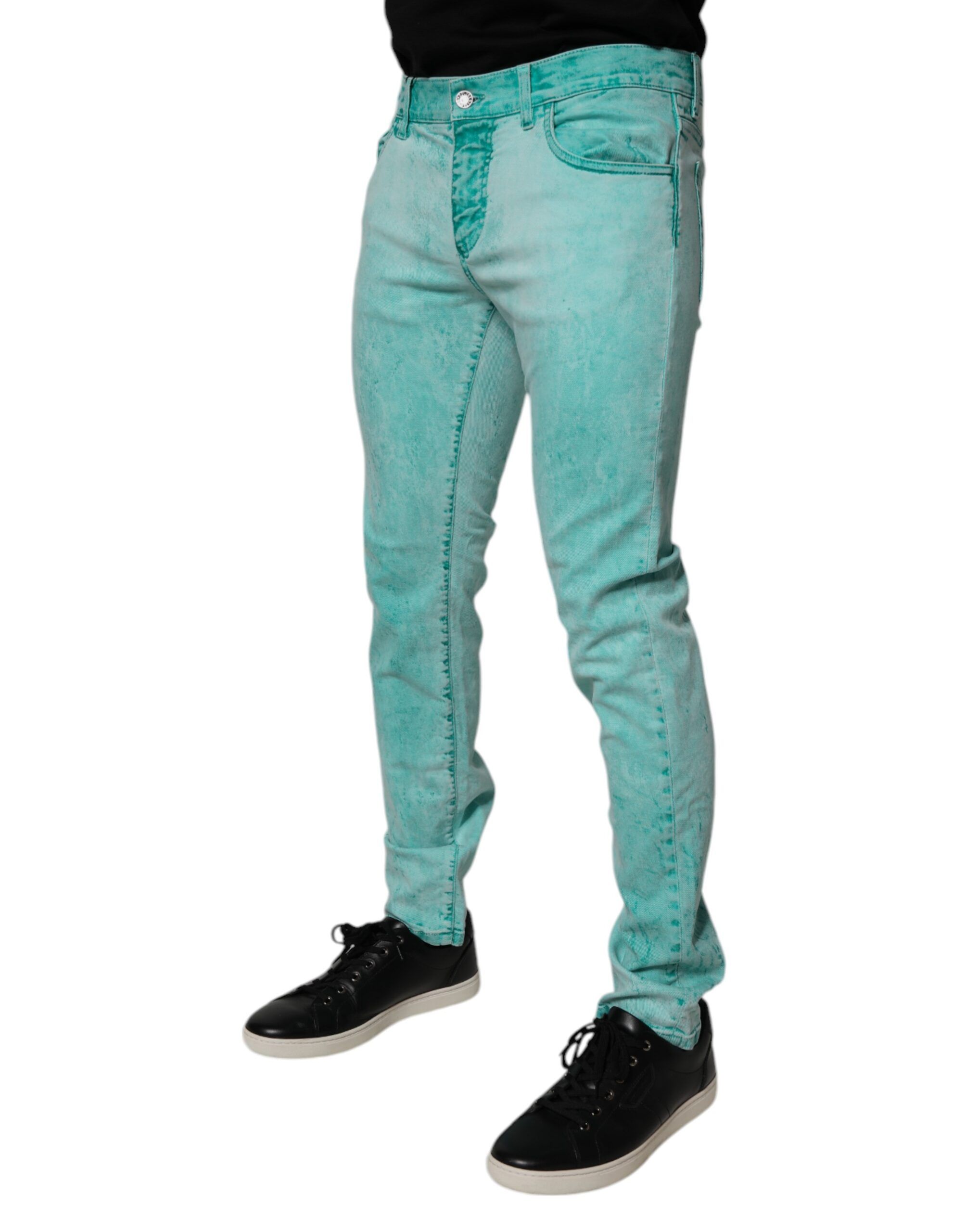 Tie Dye Cotton Skinny Men Denim Men's Jeans - Dolce & Gabbana - Modalova