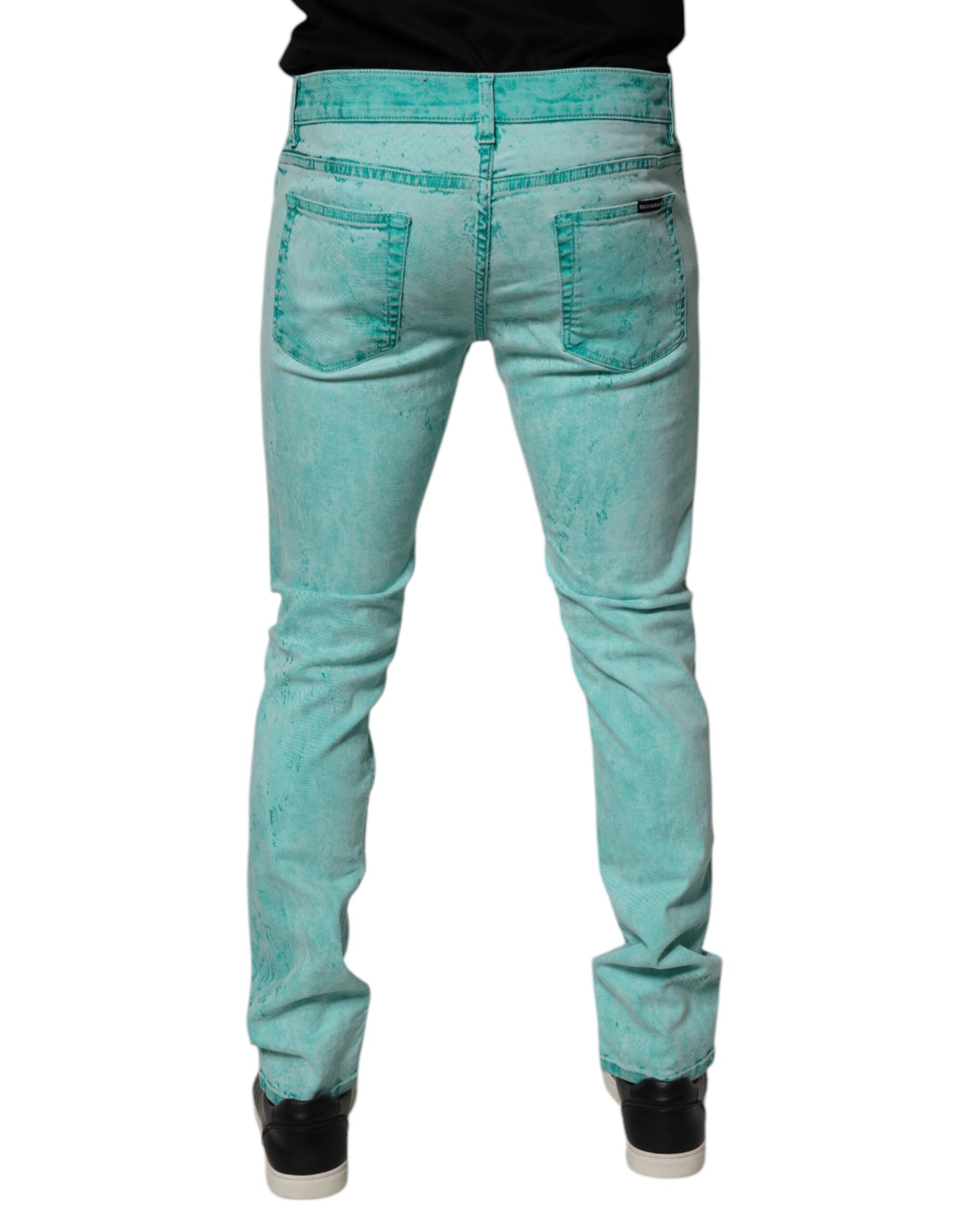 Tie Dye Cotton Skinny Men Denim Men's Jeans - Dolce & Gabbana - Modalova