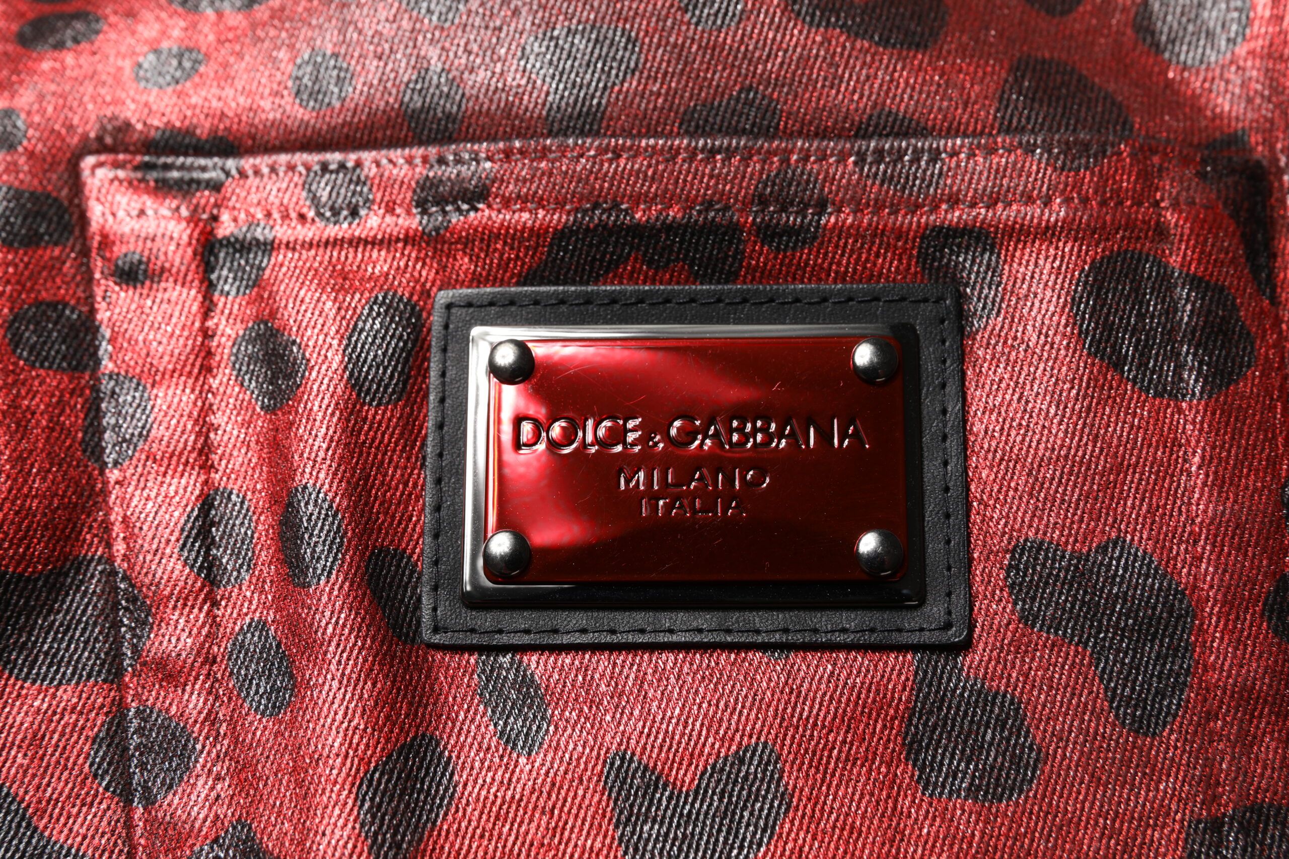 Leopard Cotton Straight Men Denim Men's Jeans - Dolce & Gabbana - Modalova
