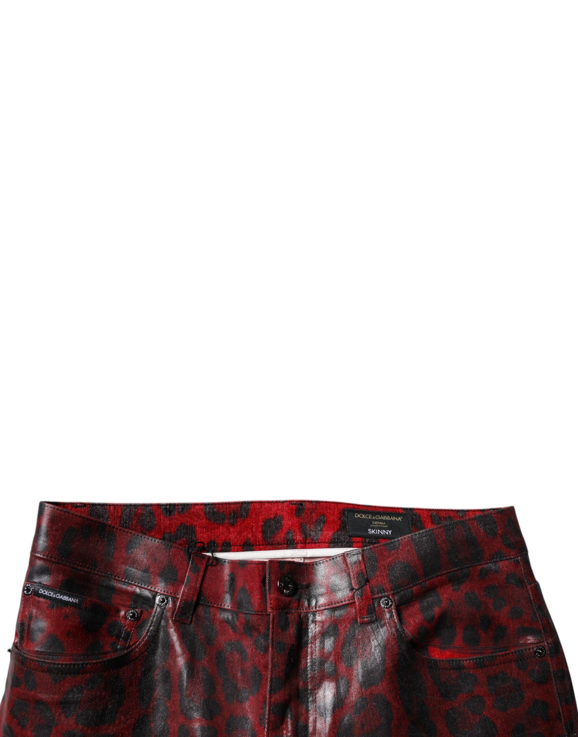 Leopard Cotton Skinny Men Denim Men's Jeans - Dolce & Gabbana - Modalova