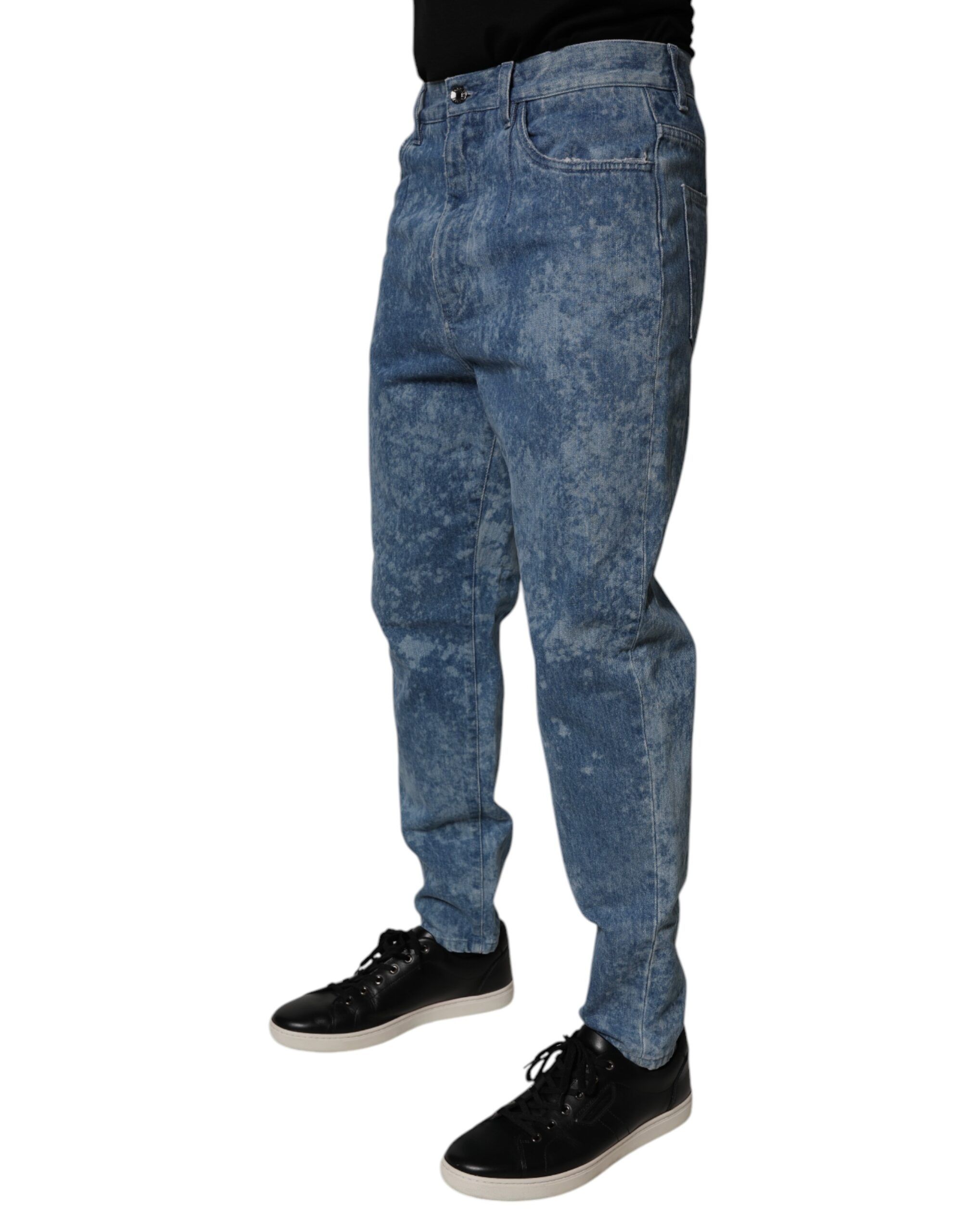 Tie Dye Cotton Skinny Men Denim Men's Jeans - Dolce & Gabbana - Modalova