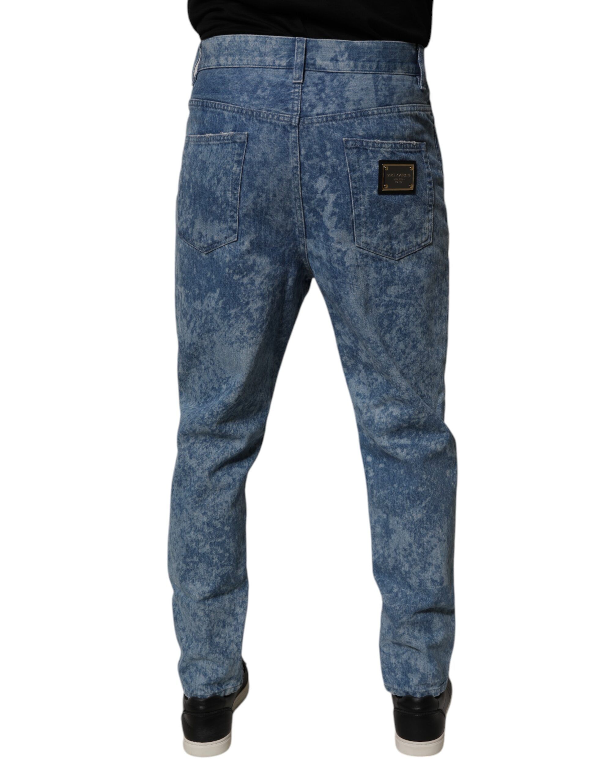 Tie Dye Cotton Skinny Men Denim Men's Jeans - Dolce & Gabbana - Modalova