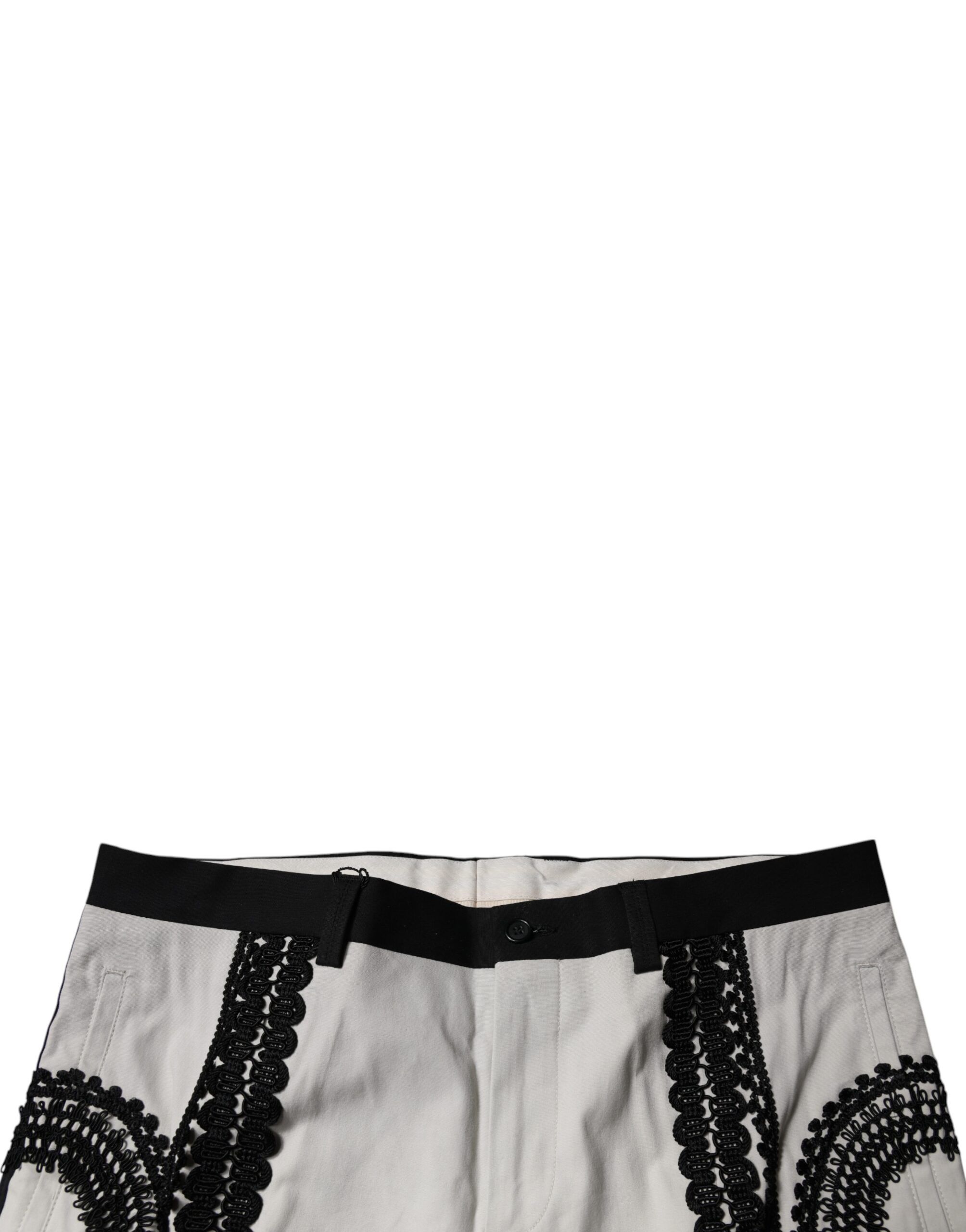 Lace Trim Mid Waist Dress Formal Men's Pants - Dolce & Gabbana - Modalova