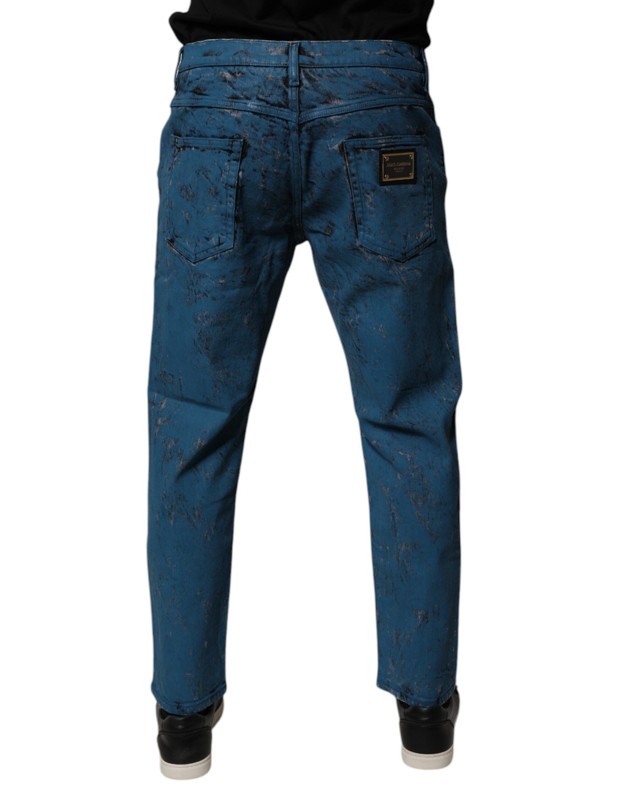 Tie Dye Cotton Skinny Men Denim Men's Jeans - Dolce & Gabbana - Modalova