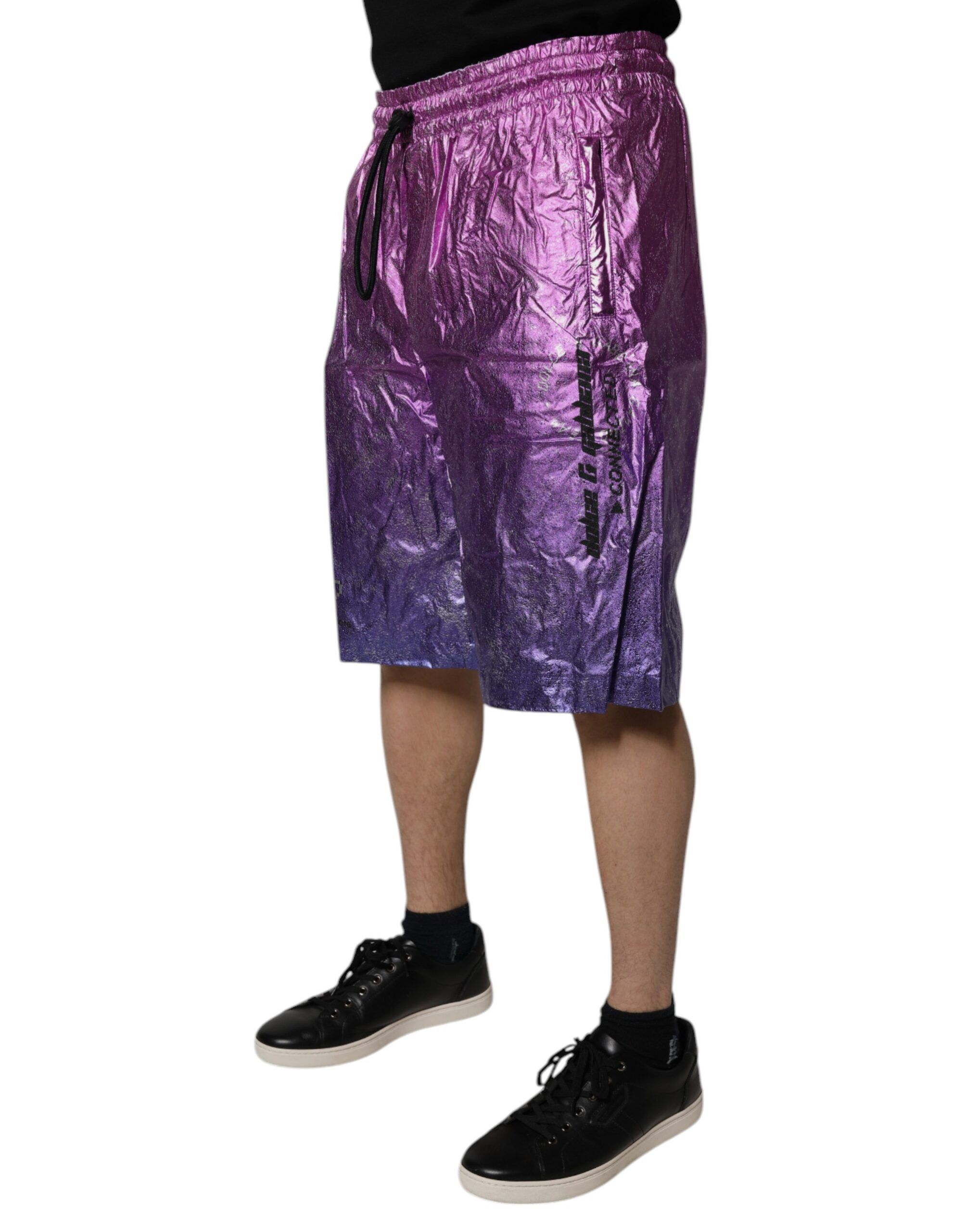 Metallic Purple Two Tone Bermuda Men's Shorts - Dolce & Gabbana - Modalova