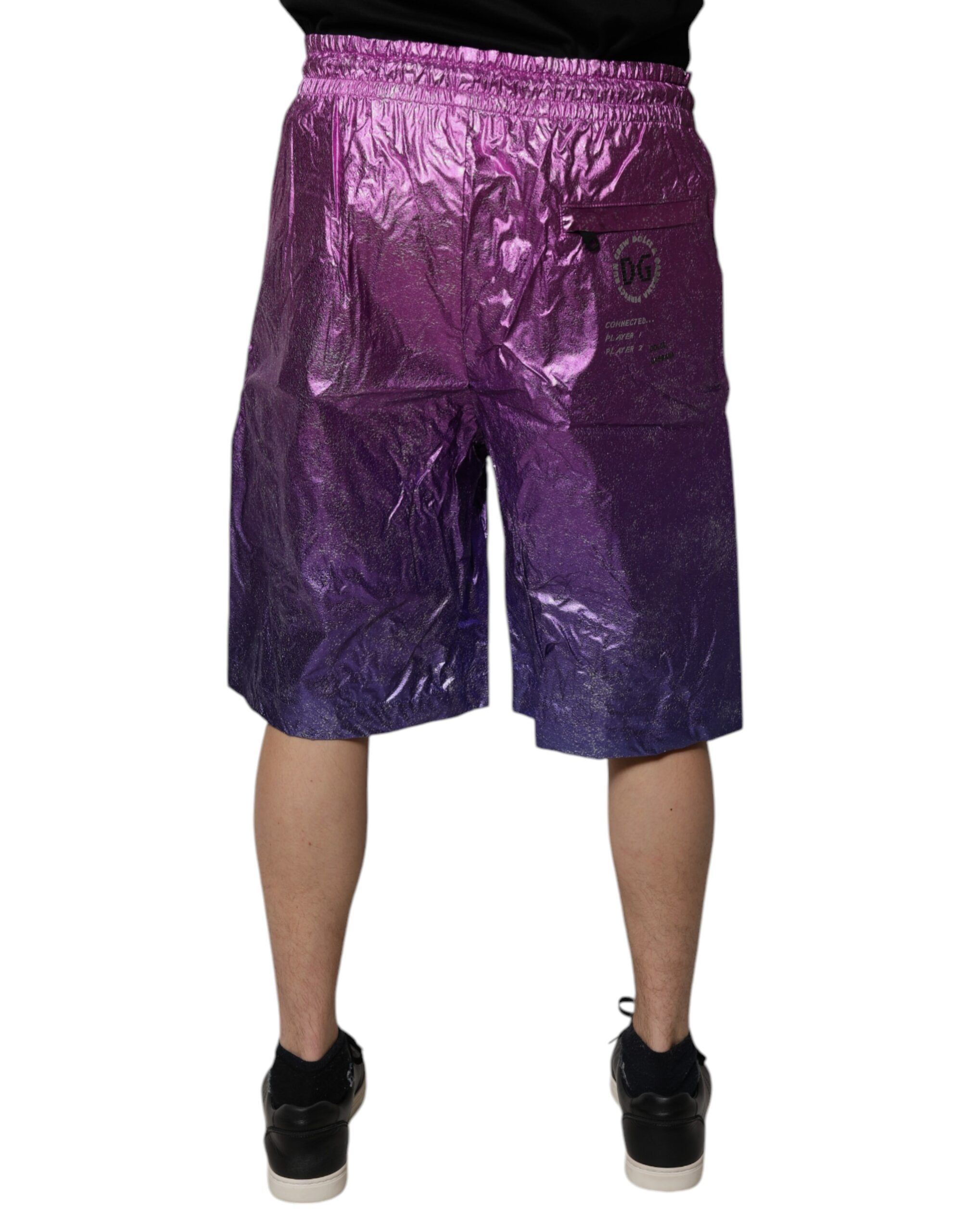 Metallic Purple Two Tone Bermuda Men's Shorts - Dolce & Gabbana - Modalova