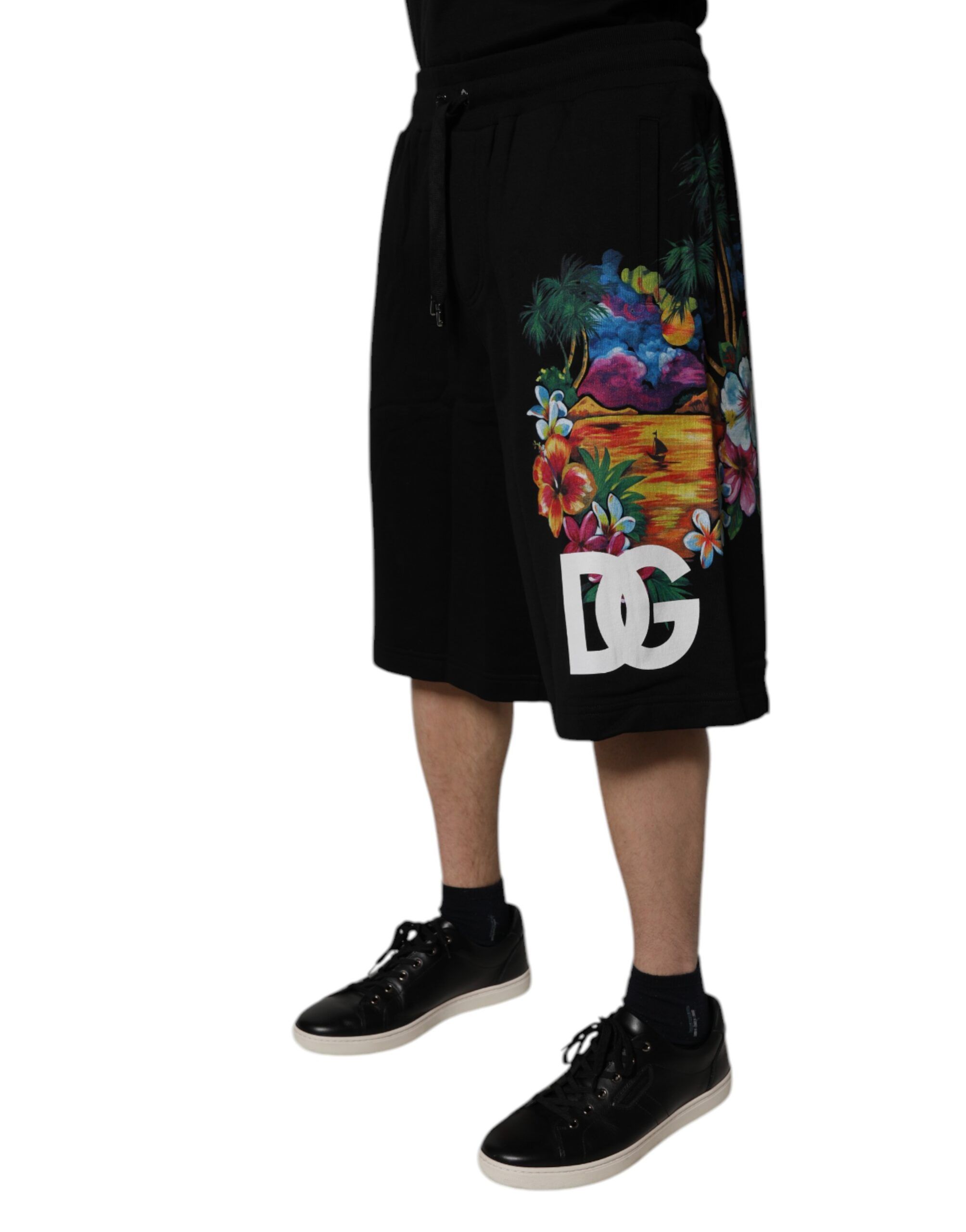 Cotton Logo Floral Print Bermuda Men's Shorts - Dolce & Gabbana - Modalova