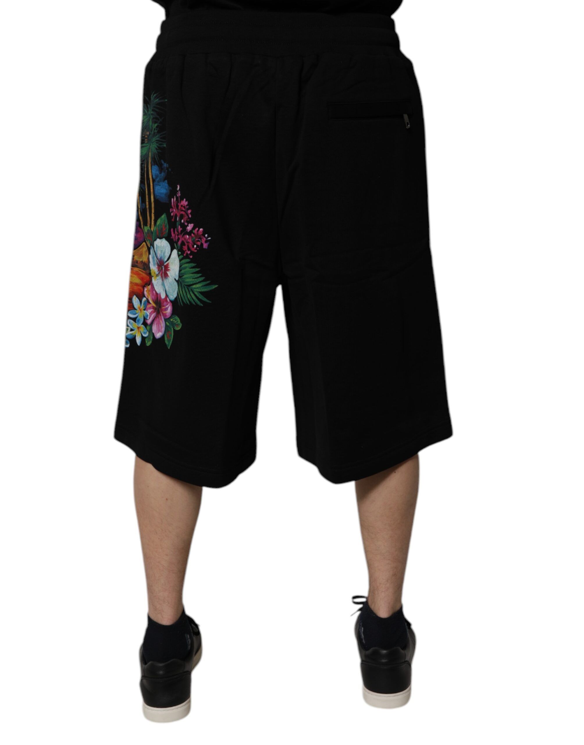 Cotton Logo Floral Print Bermuda Men's Shorts - Dolce & Gabbana - Modalova