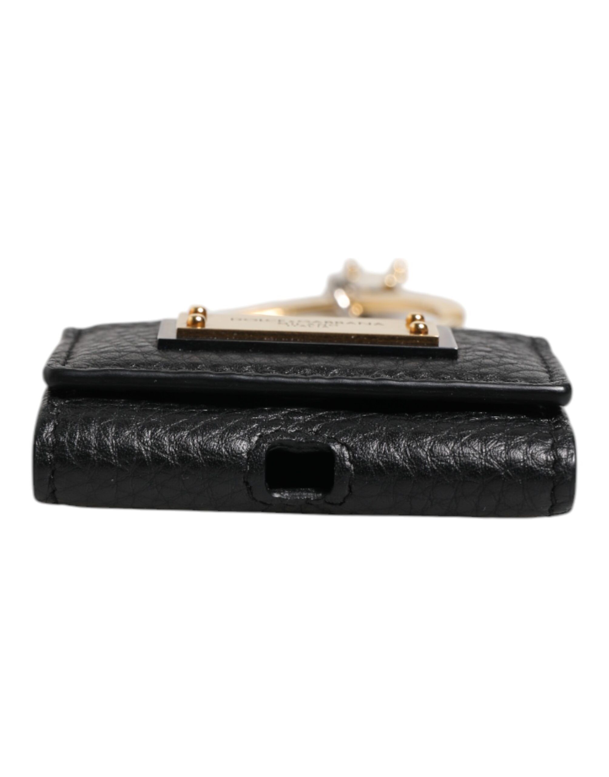 Leather Strap Gold Metal Logo Plaque Airpods Men's Case - Dolce & Gabbana - Modalova