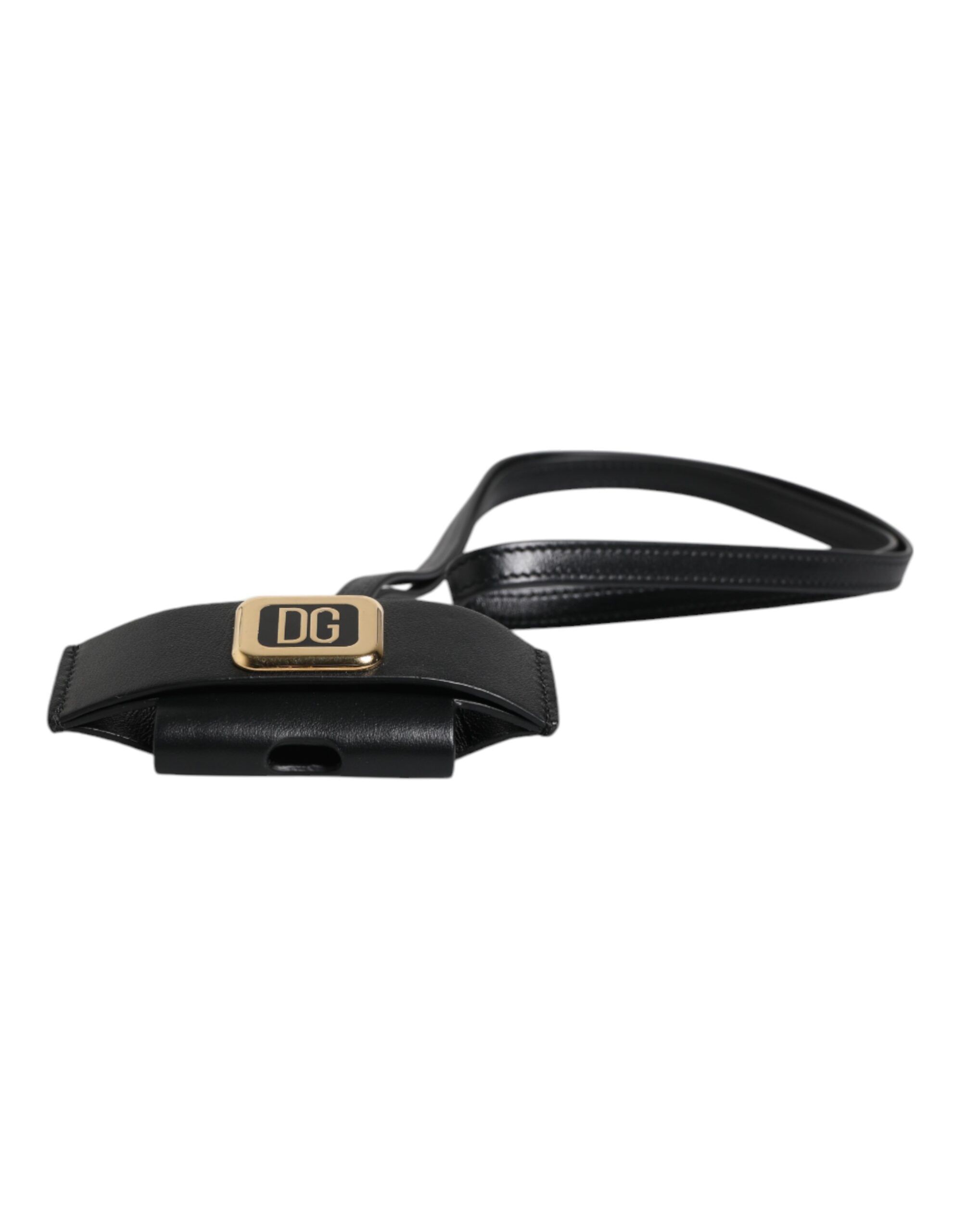 Leather Strap Gold Metal Logo Plaque Airpods Men's Case - Dolce & Gabbana - Modalova