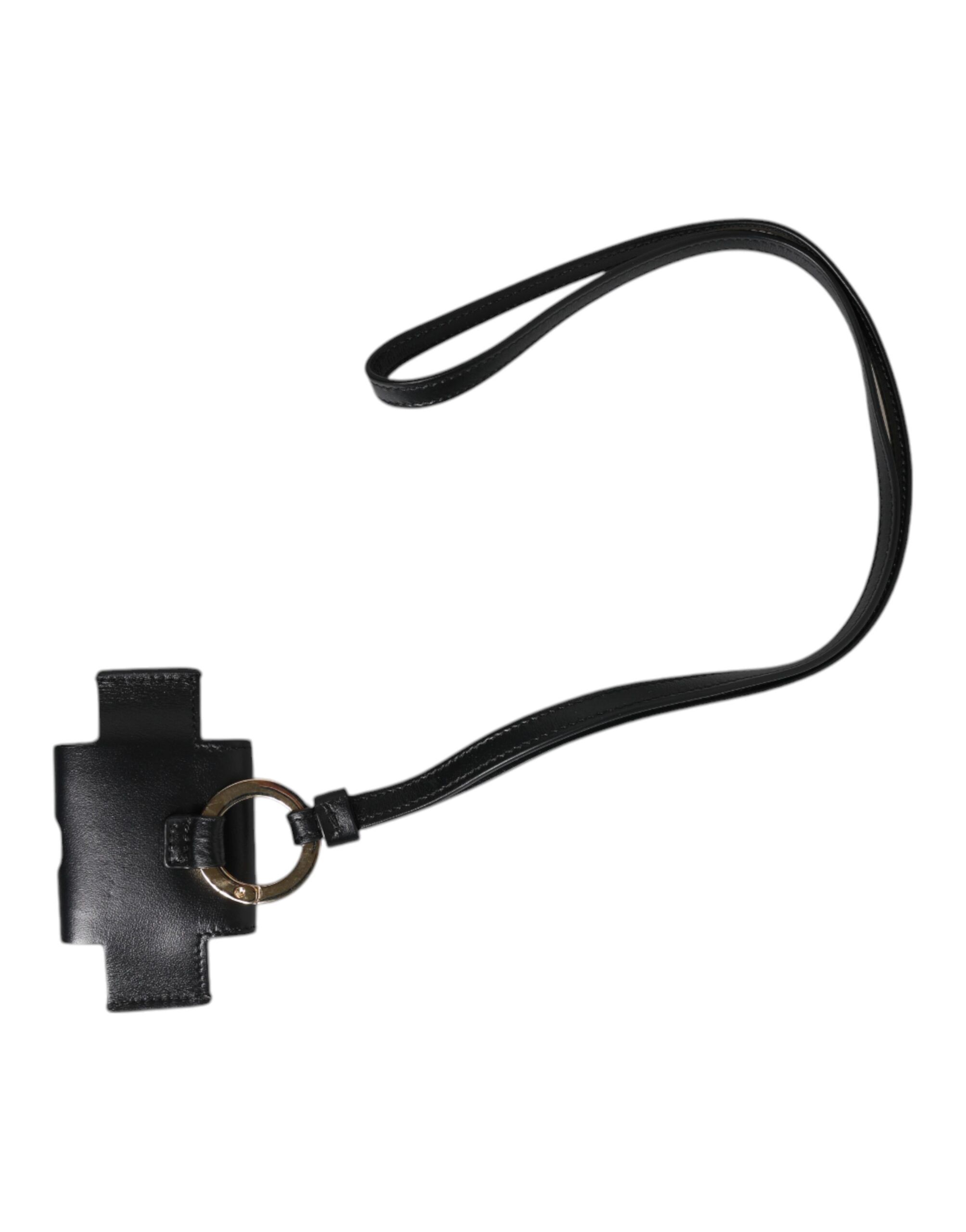 Leather Strap Gold Metal Logo Plaque Airpods Men's Case - Dolce & Gabbana - Modalova