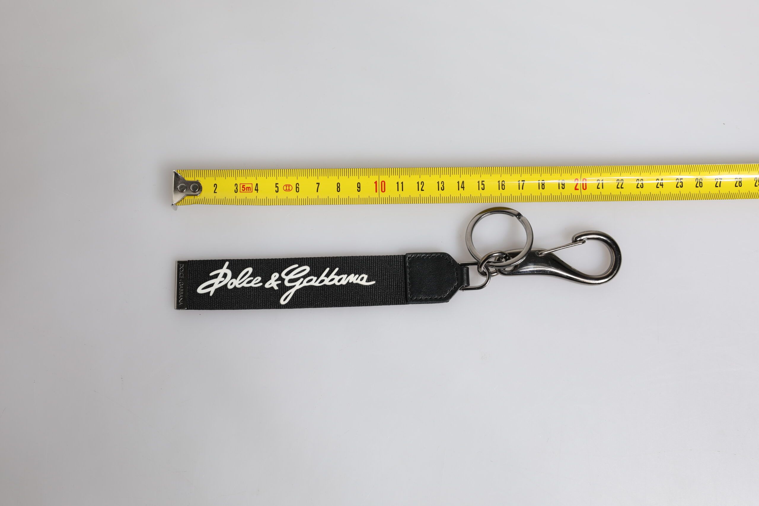 Black White DG Logo Silver Men Keychain Polyester Men's Keyring - Dolce & Gabbana - Modalova