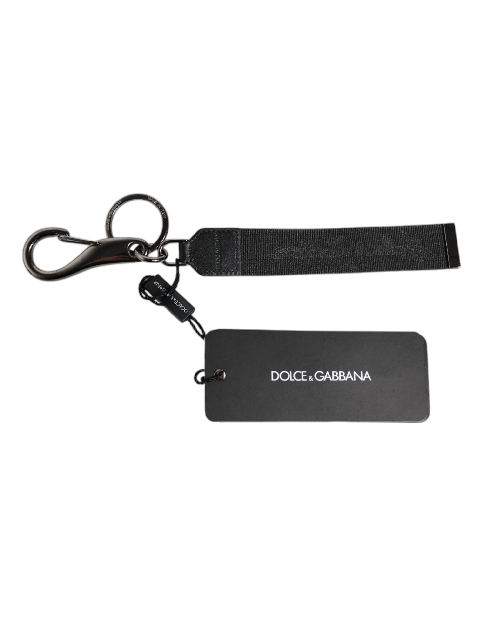 Logo Nylon Silver Brass Men Holder Keychain Men's Keyring - Dolce & Gabbana - Modalova