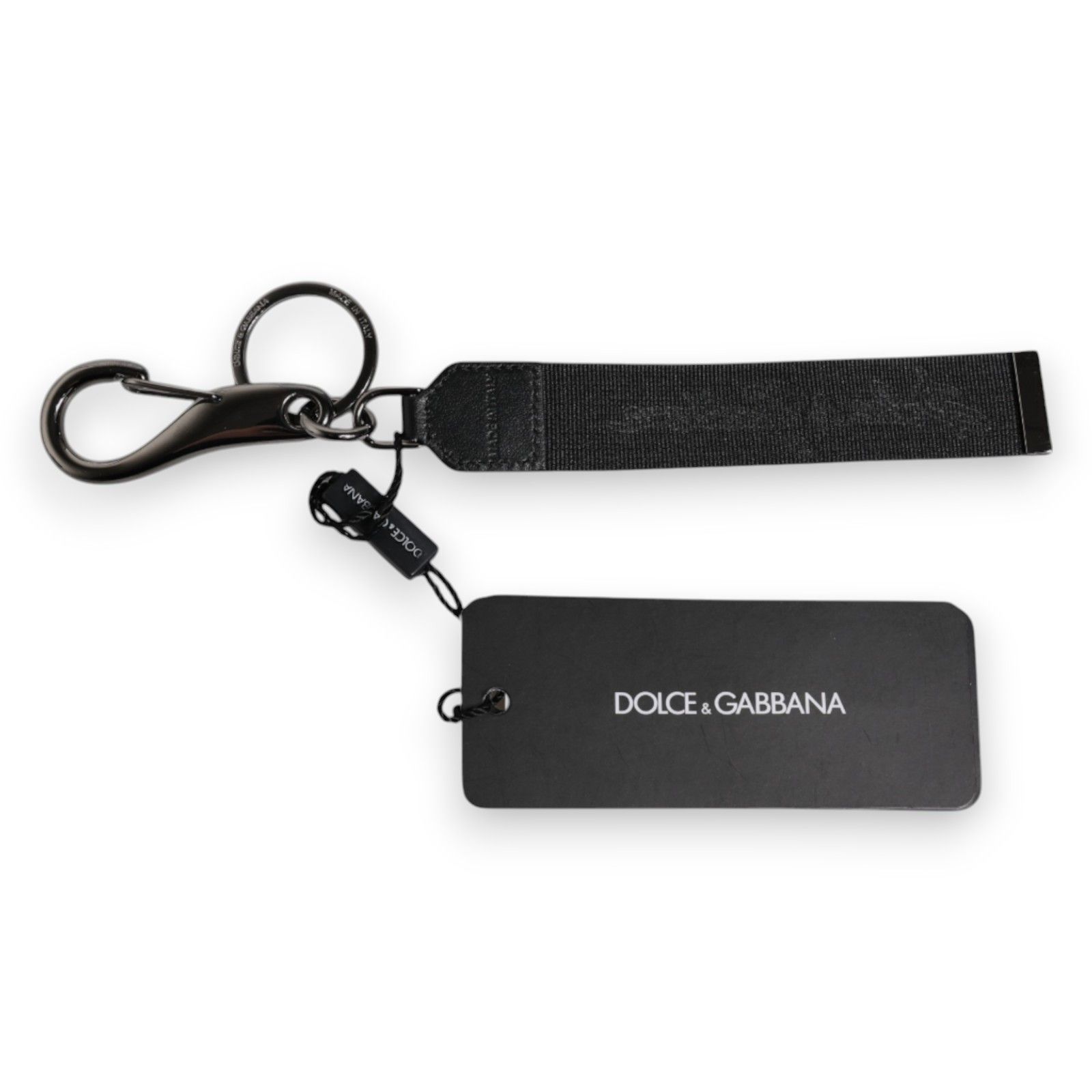 Logo Nylon Silver Brass Men Holder Keychain Men's Keyring - Dolce & Gabbana - Modalova