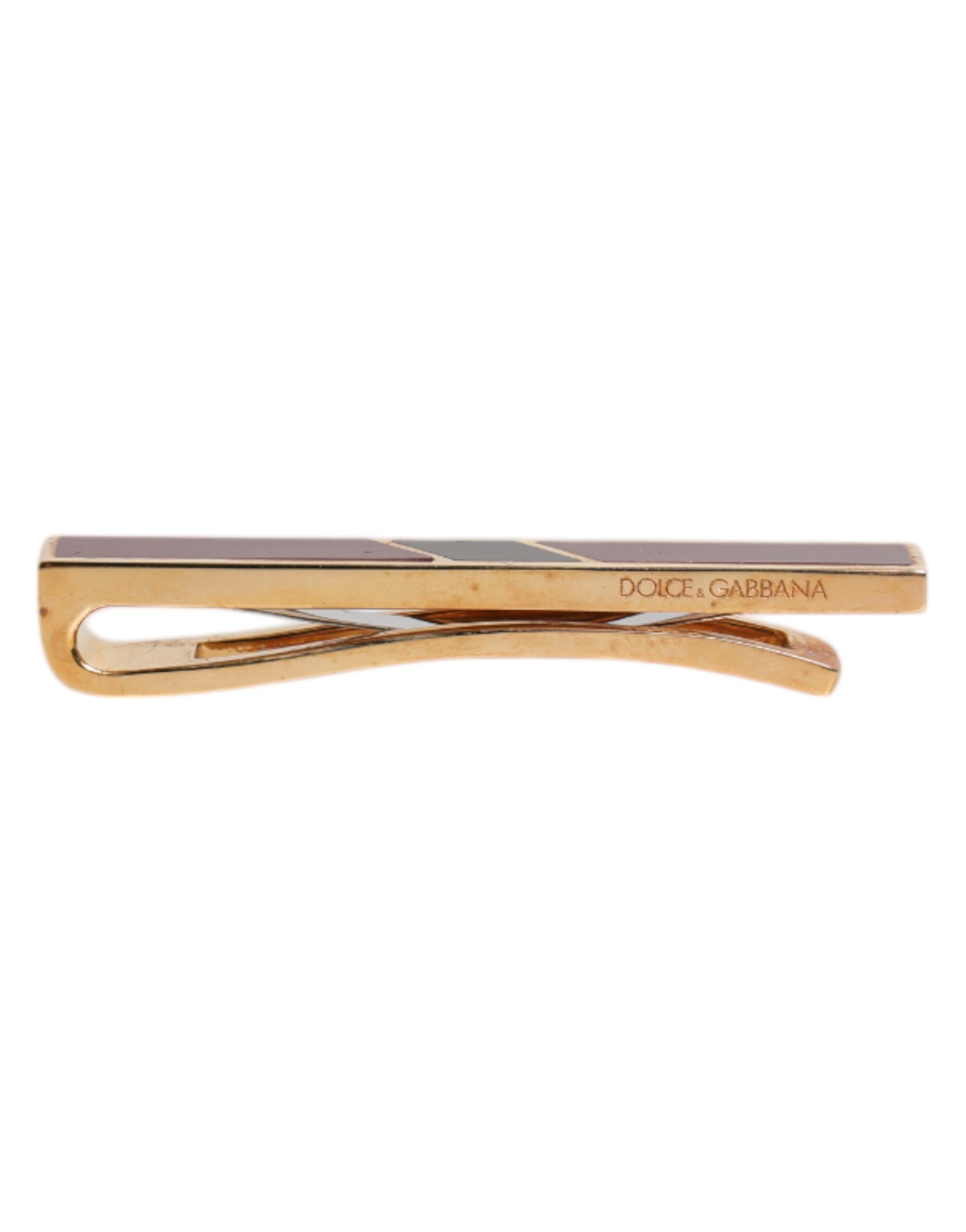 Gold Tone Brass Tie Clip Men's Bar - Dolce & Gabbana - Modalova