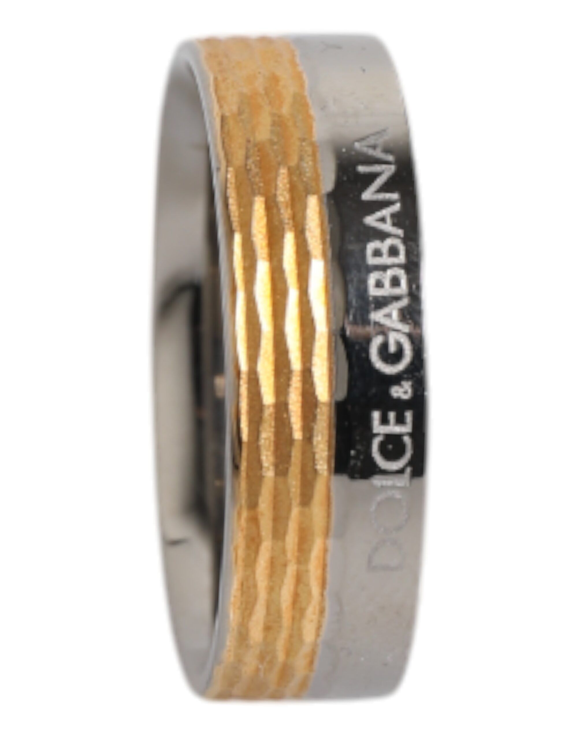 Silver Tone Real Brass DG Logo Men's Ring - Dolce & Gabbana - Modalova