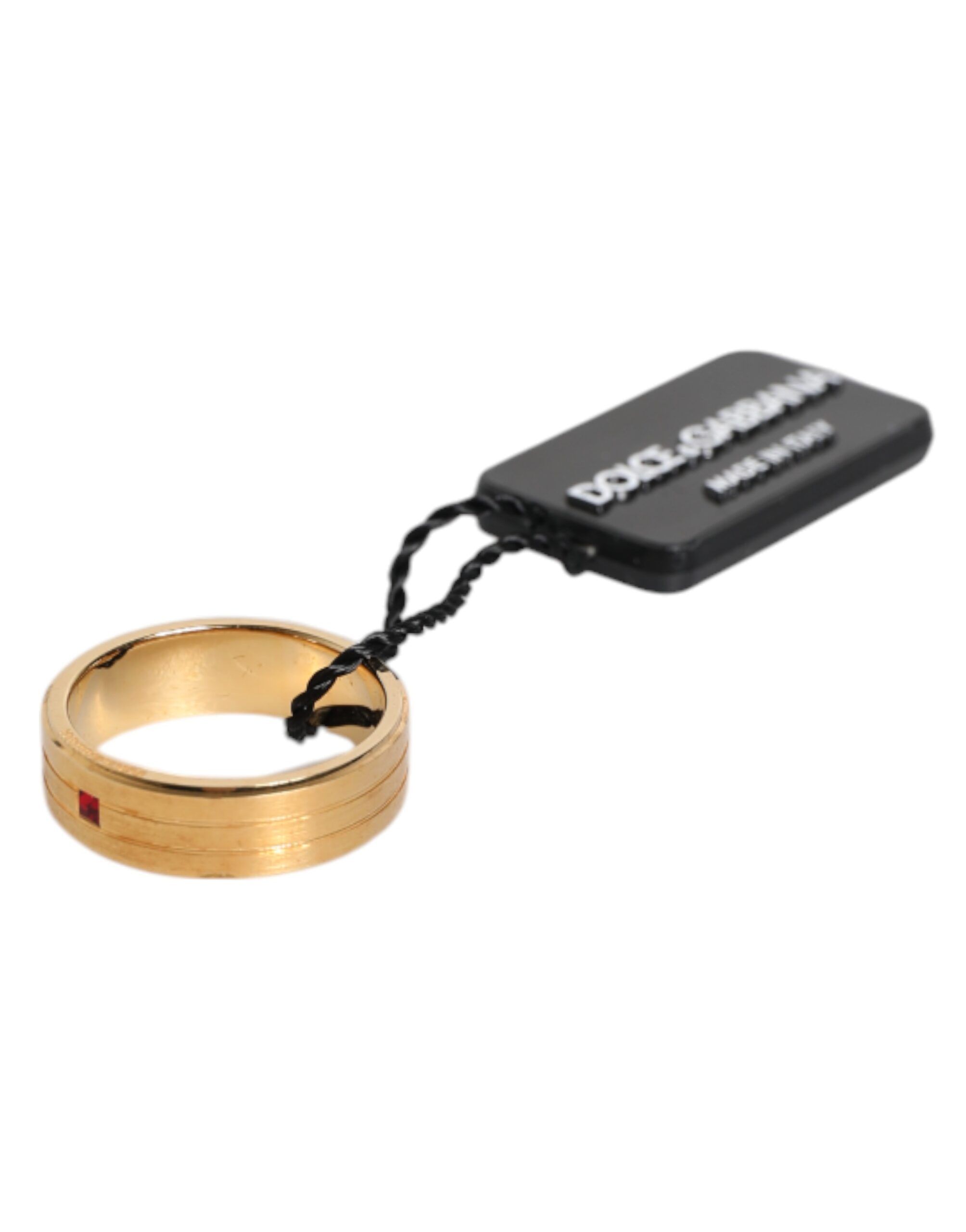 Tone Brass Red Crystal DG Logo Men's Ring - Dolce & Gabbana - Modalova