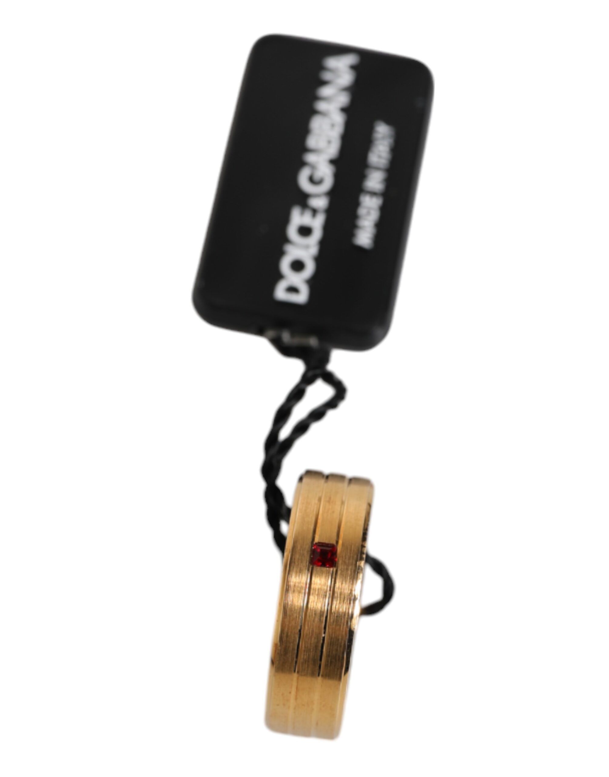Tone Brass Red Crystal DG Logo Men's Ring - Dolce & Gabbana - Modalova