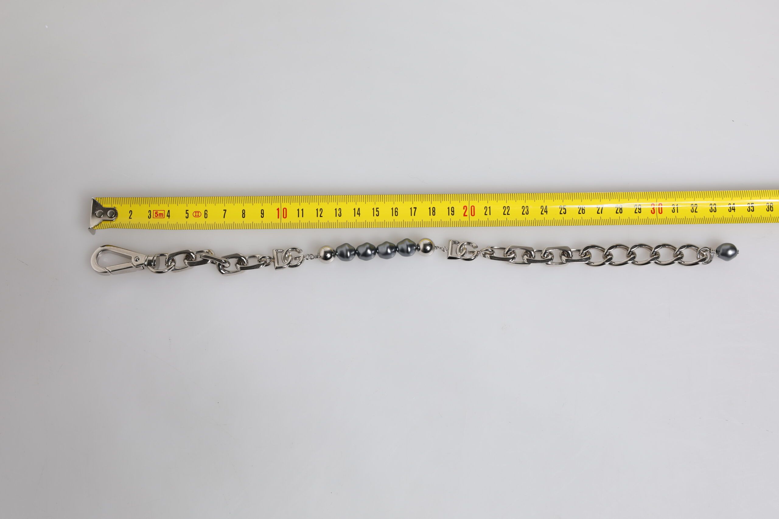 Tone Chain Lobster Clasp Logo Gray Pearls Men's Bracelet - Dolce & Gabbana - Modalova