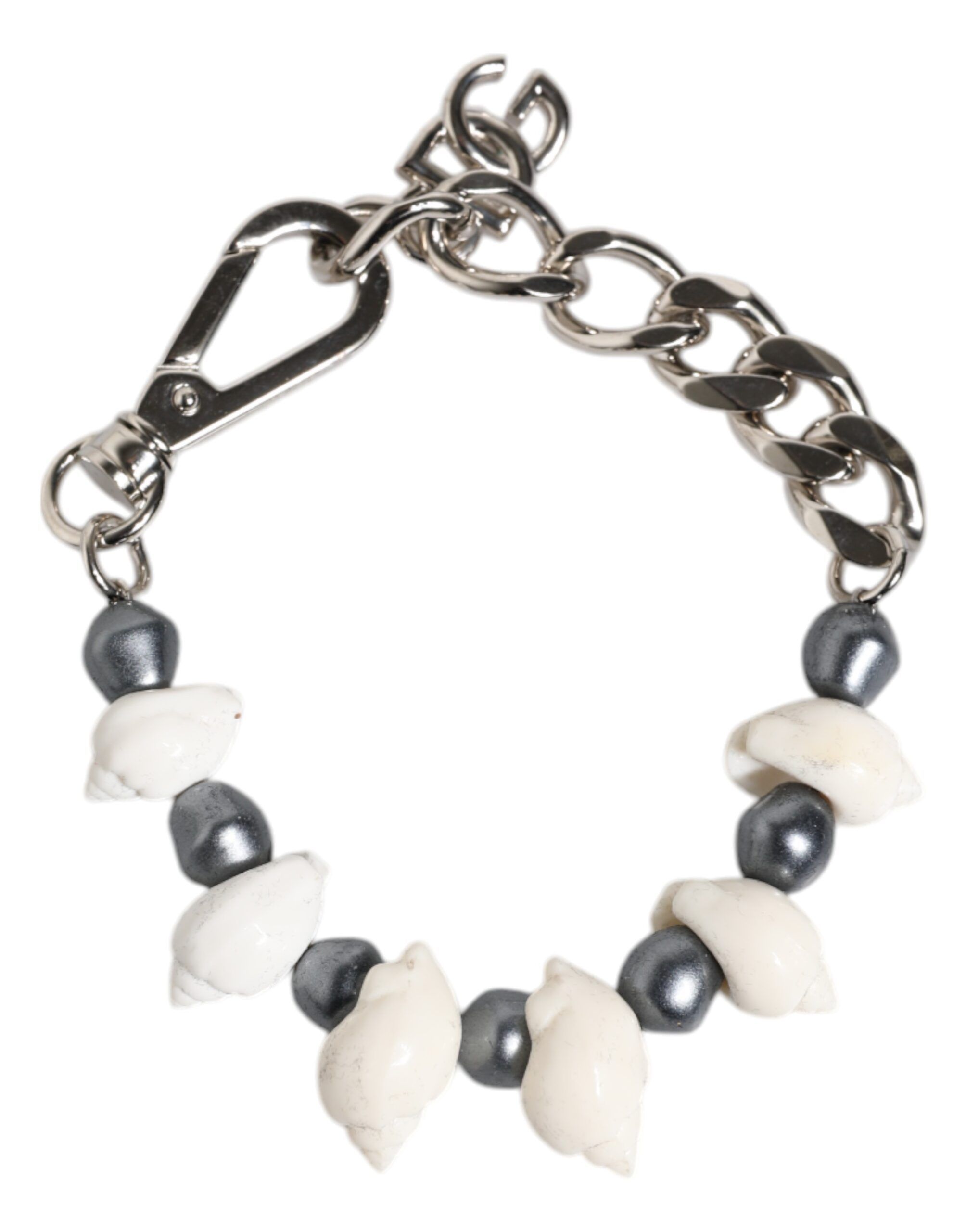 Tone Brass Beaded Shell DG Logo Pendant Men's Bracelet - Dolce & Gabbana - Modalova