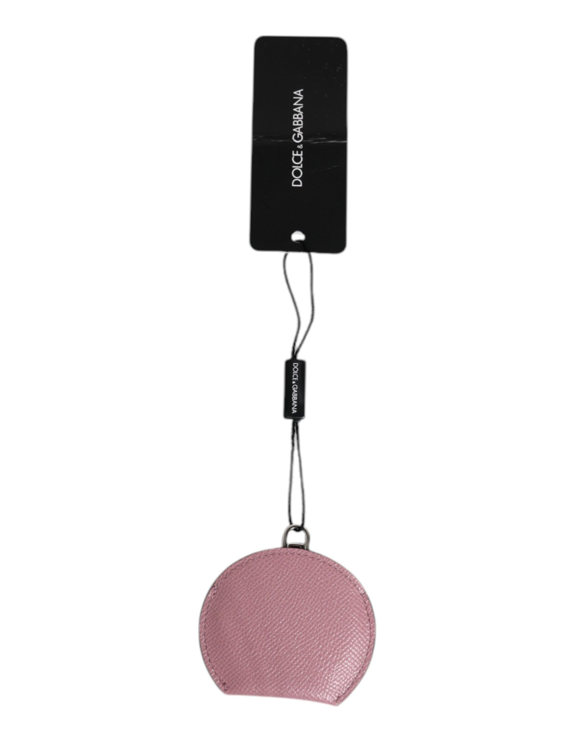 Calfskin Leather Round Logo Hand Mirror Women's Holder - Dolce & Gabbana - Modalova