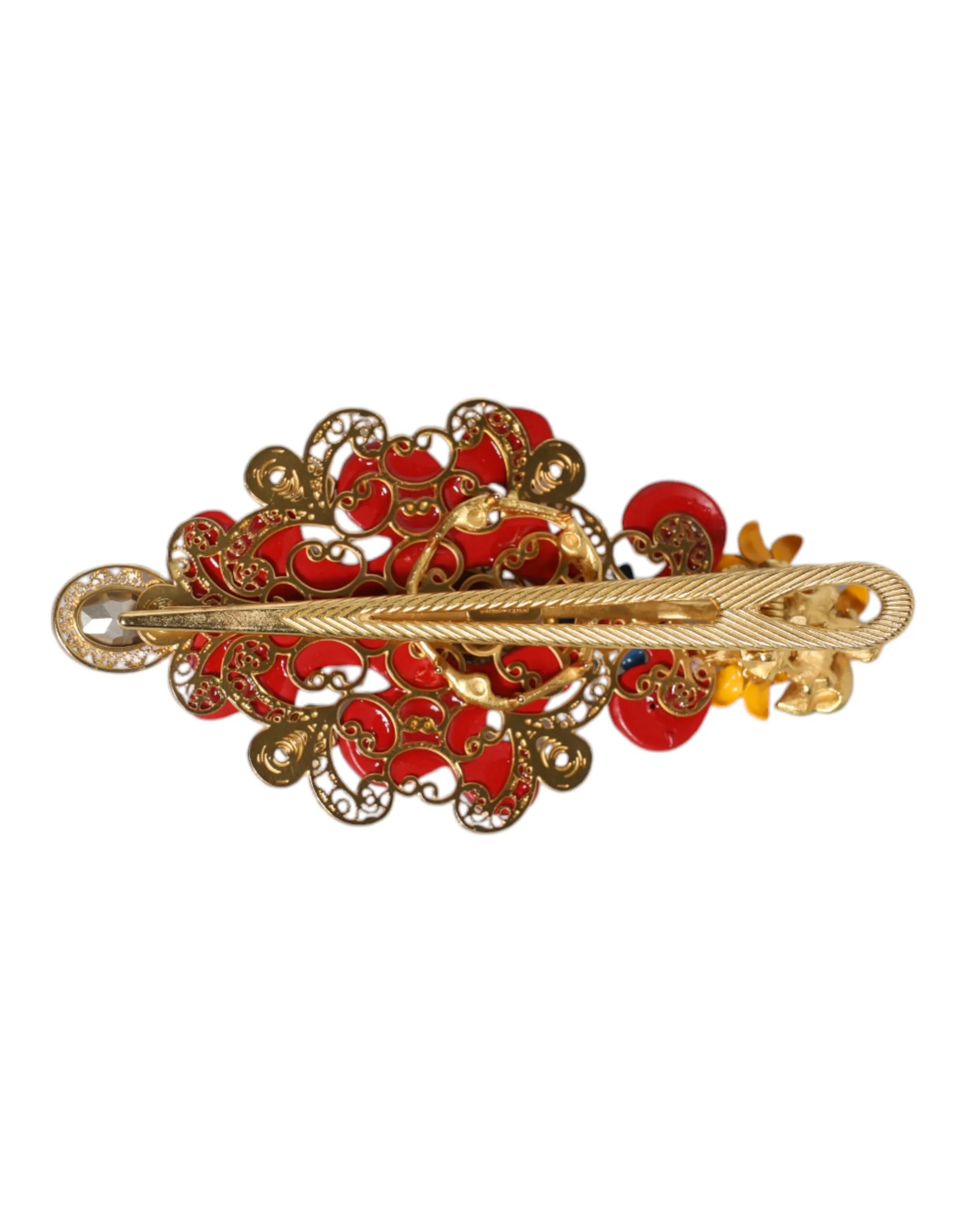 Spring CARRETTO Gold Brass Crystal Hair Women's Clip - Dolce & Gabbana - Modalova