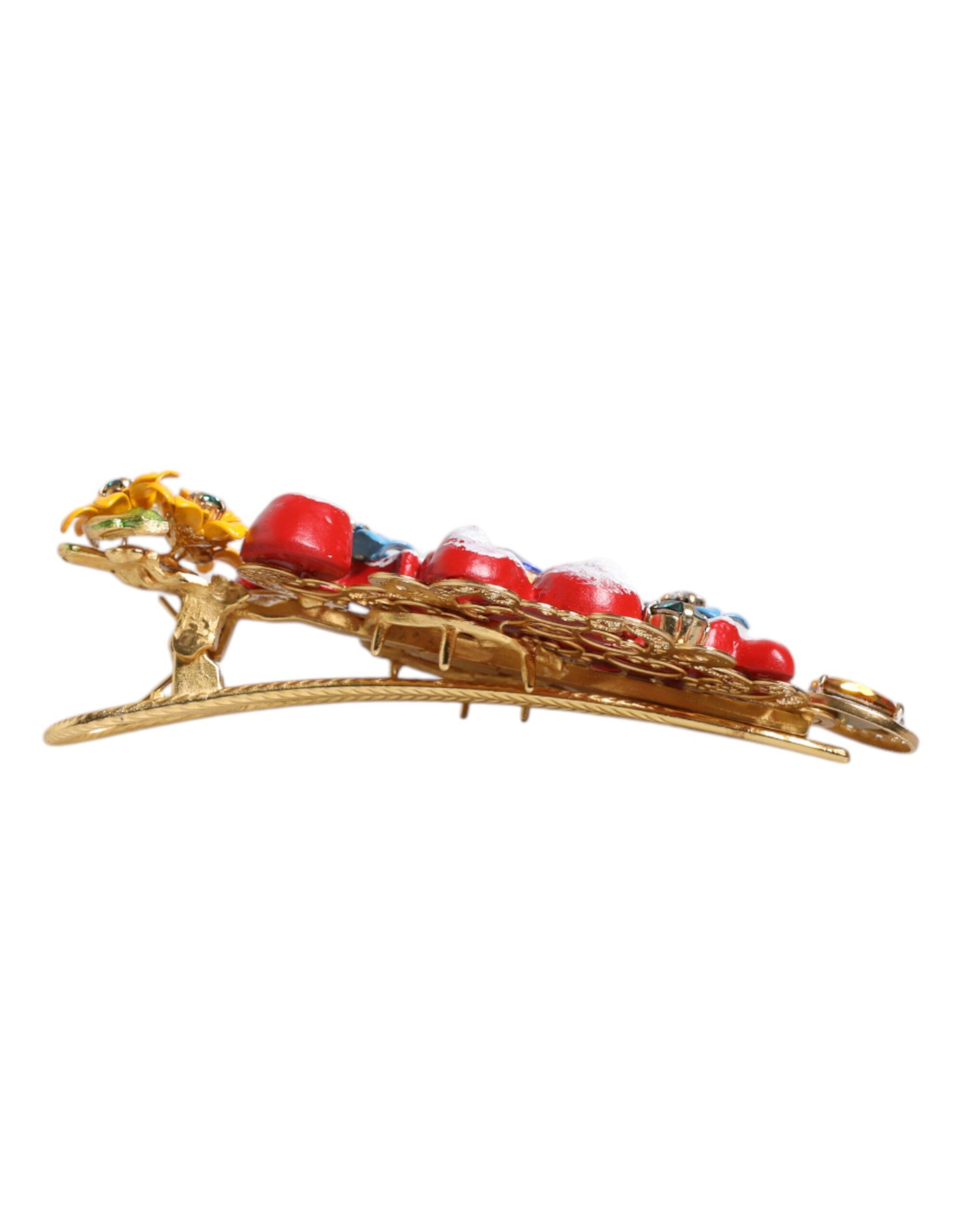 Spring CARRETTO Gold Brass Crystal Hair Women's Clip - Dolce & Gabbana - Modalova