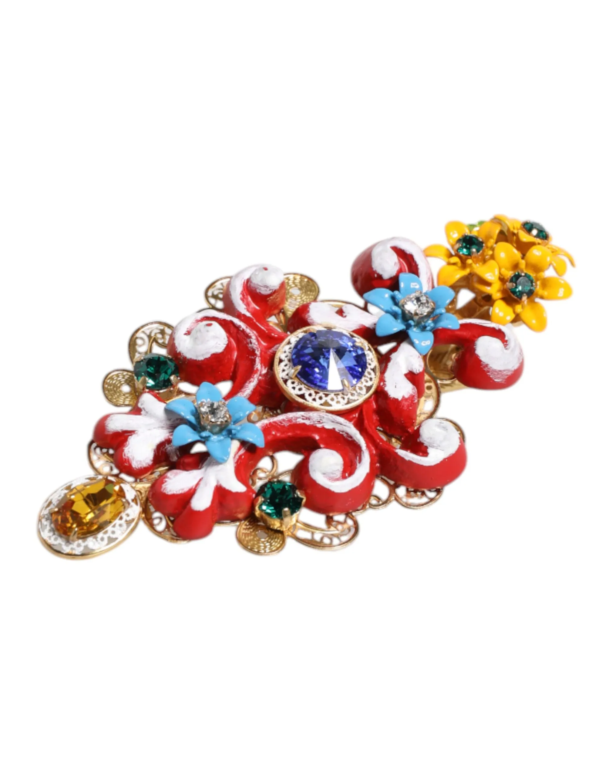 Spring CARRETTO Gold Brass Crystal Hair Women's Clip - Dolce & Gabbana - Modalova