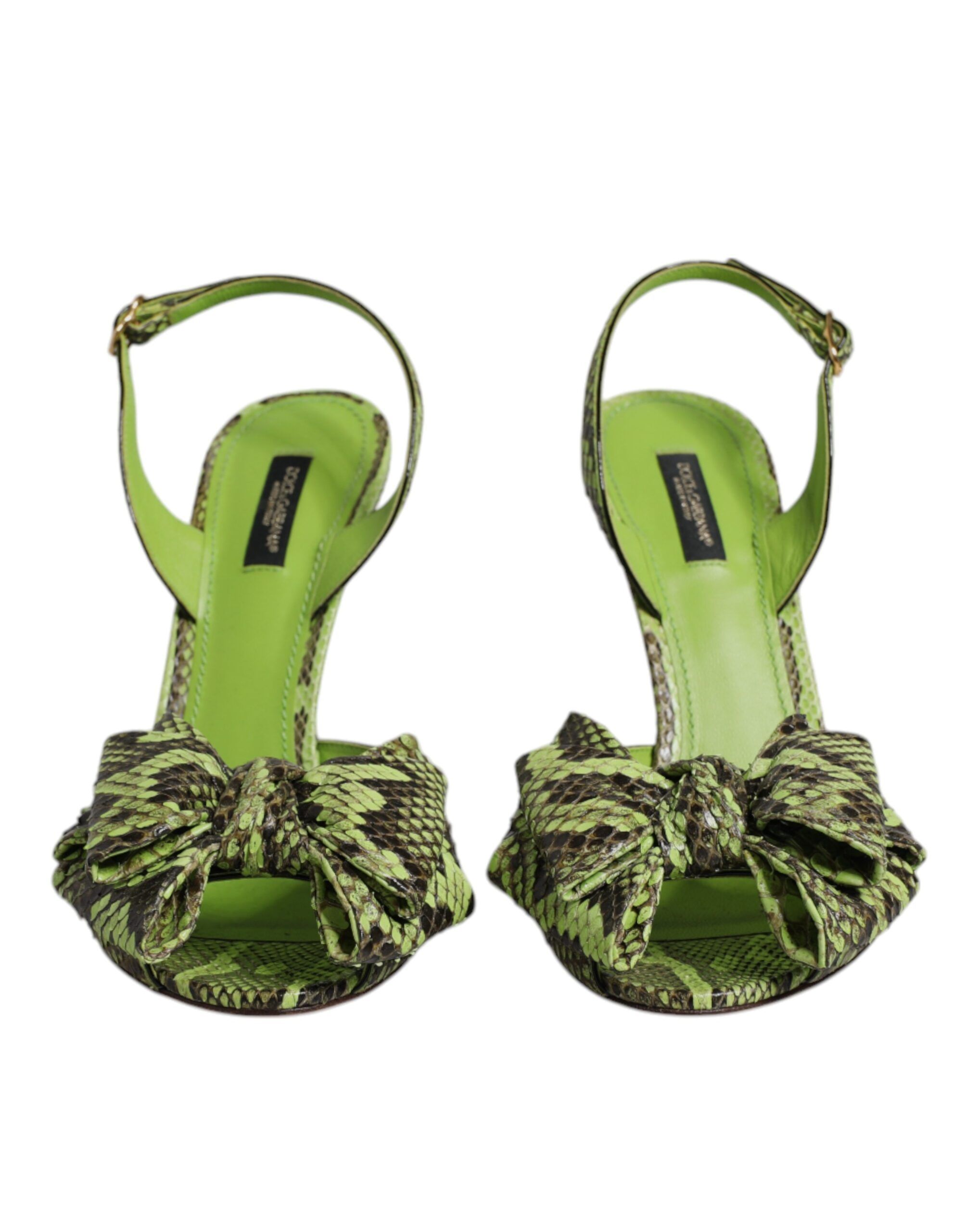 Python Leather Heels Sandals Women's Shoes - Dolce & Gabbana - Modalova