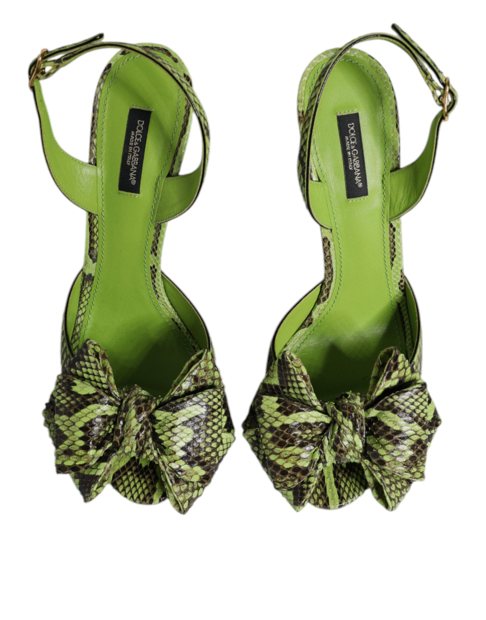 Python Leather Heels Sandals Women's Shoes - Dolce & Gabbana - Modalova