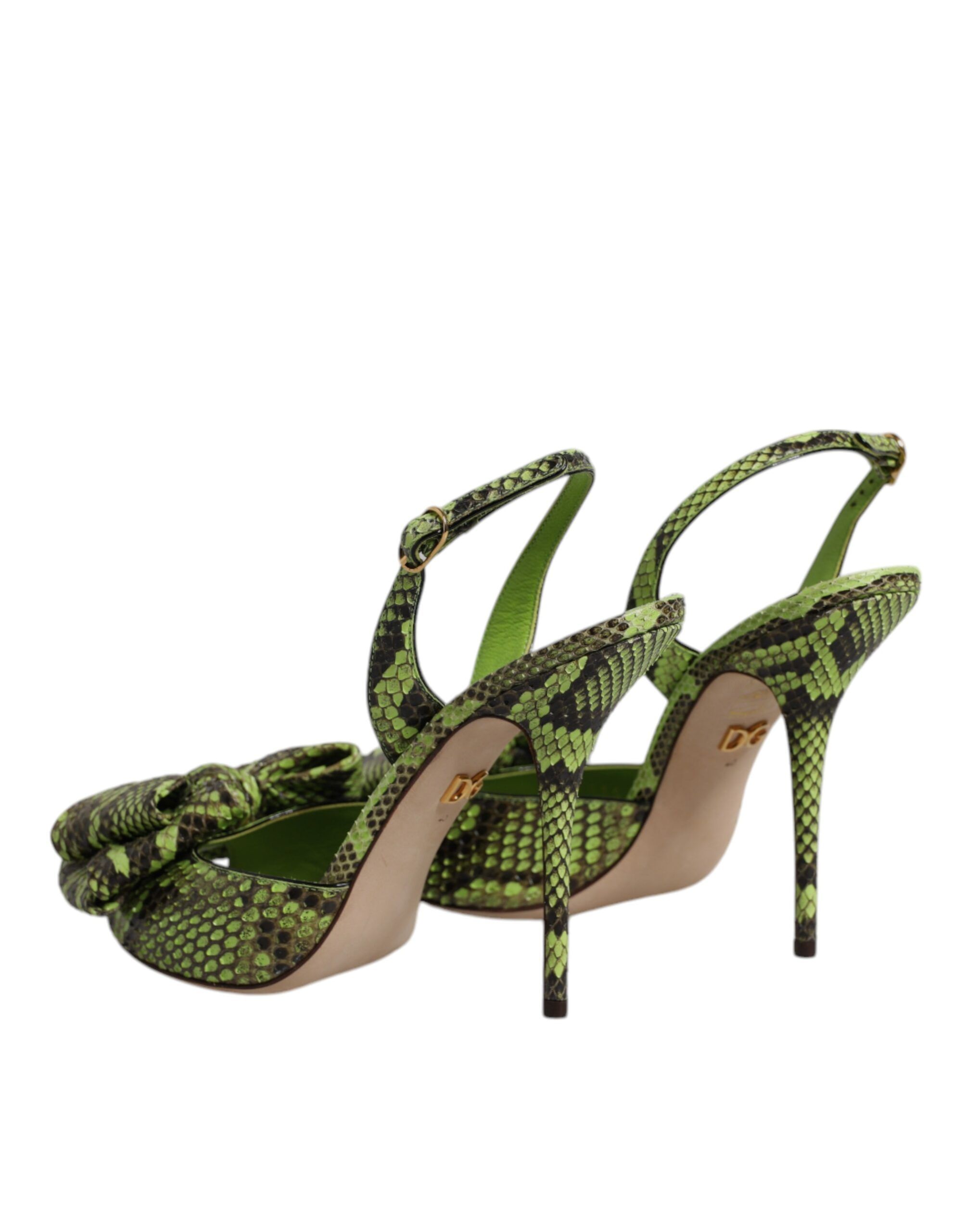 Python Leather Heels Sandals Women's Shoes - Dolce & Gabbana - Modalova