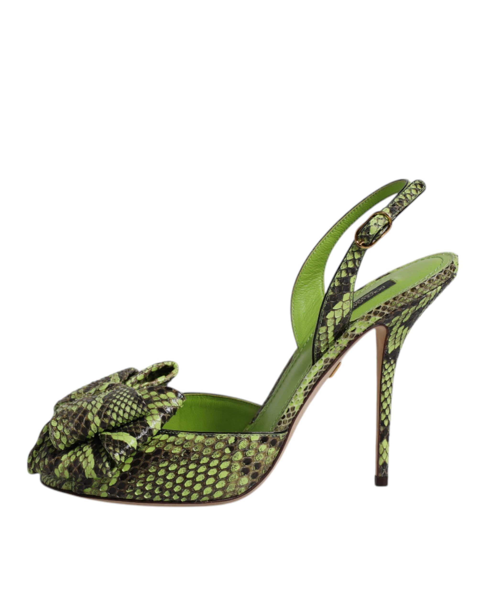 Python Leather Heels Sandals Women's Shoes - Dolce & Gabbana - Modalova